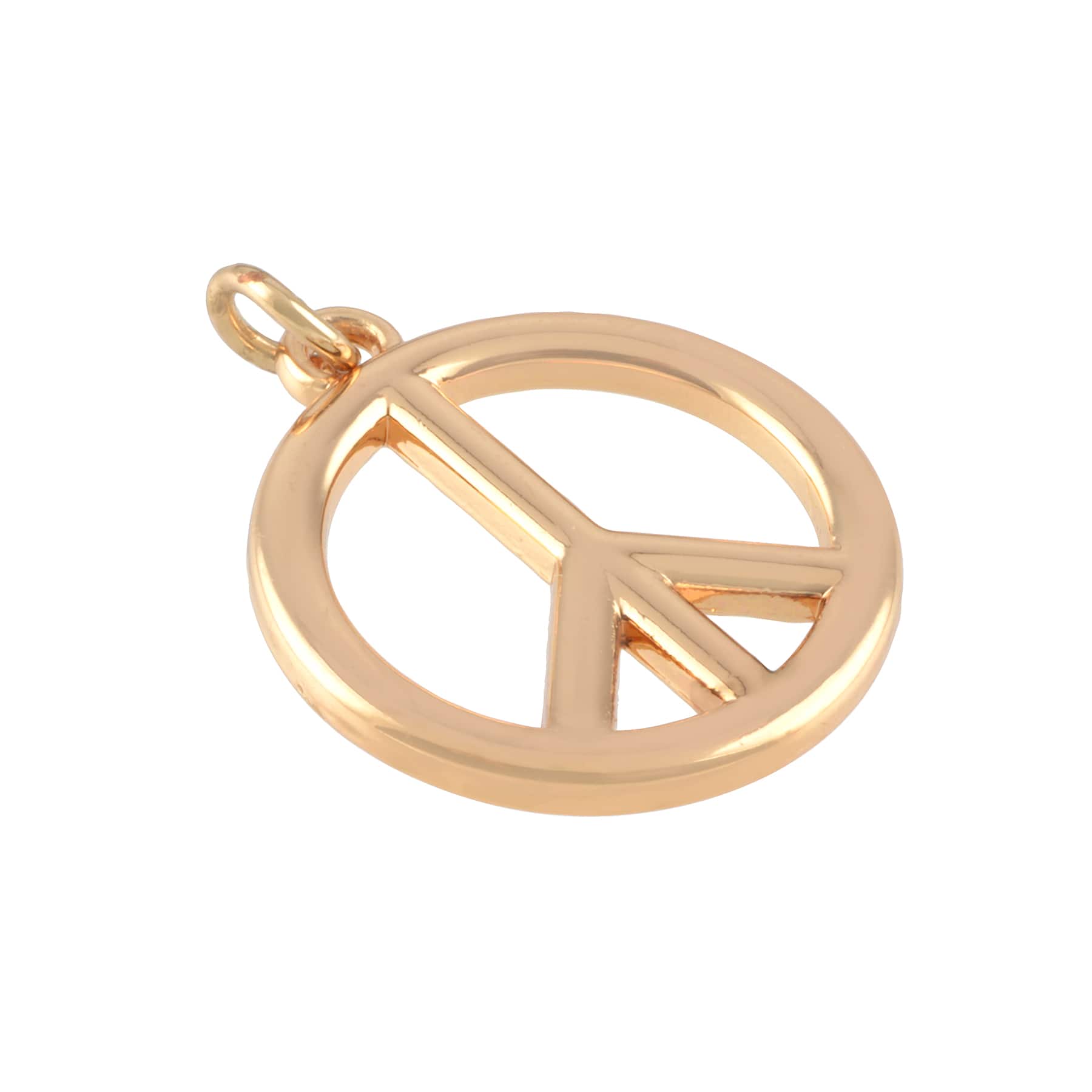 12 Pack: Gold Metal Peace Sign Pendant by Bead Landing™
