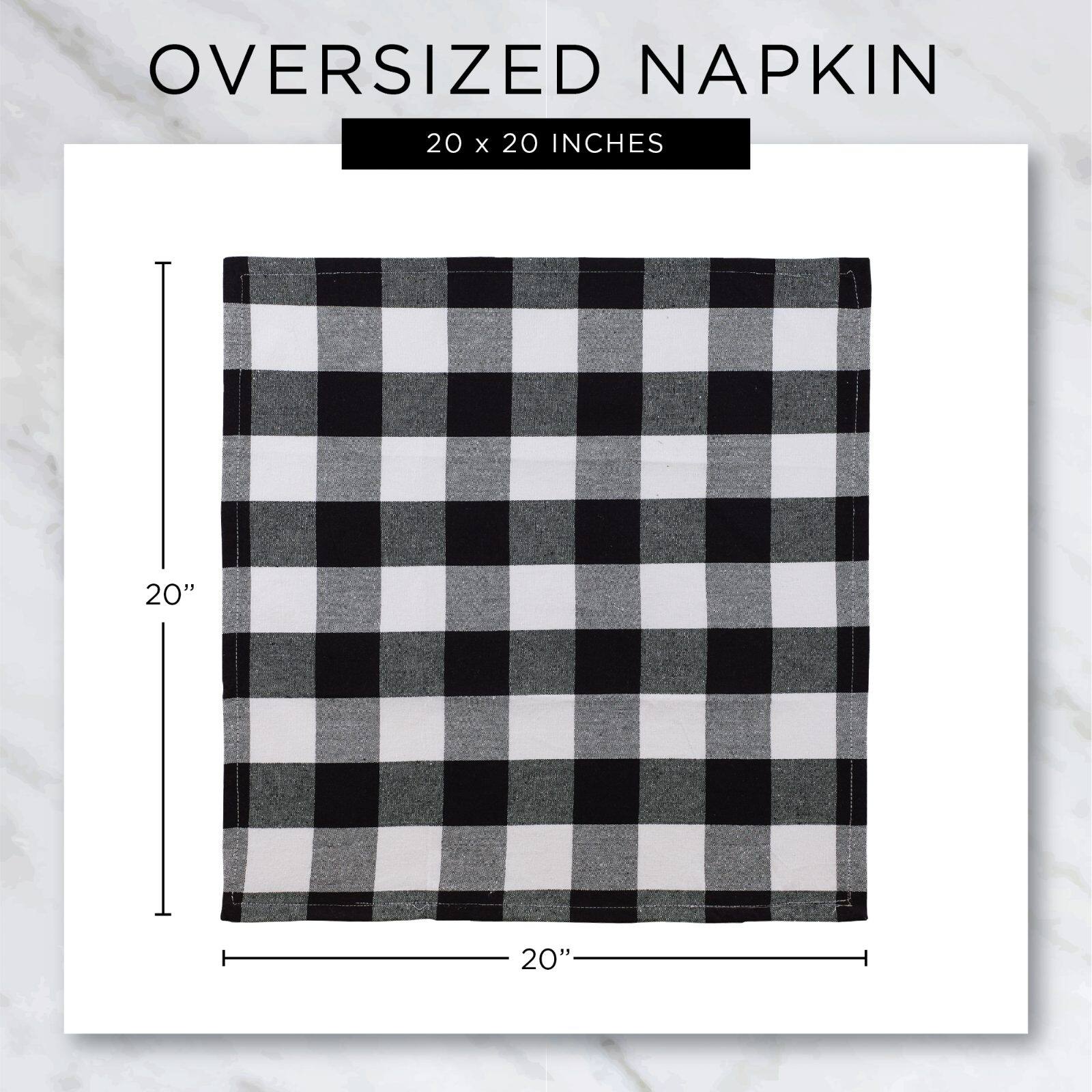 DII&#xAE; Black &#x26; Semi Bleached Gingham Cloth Dinner Napkins, 6ct.