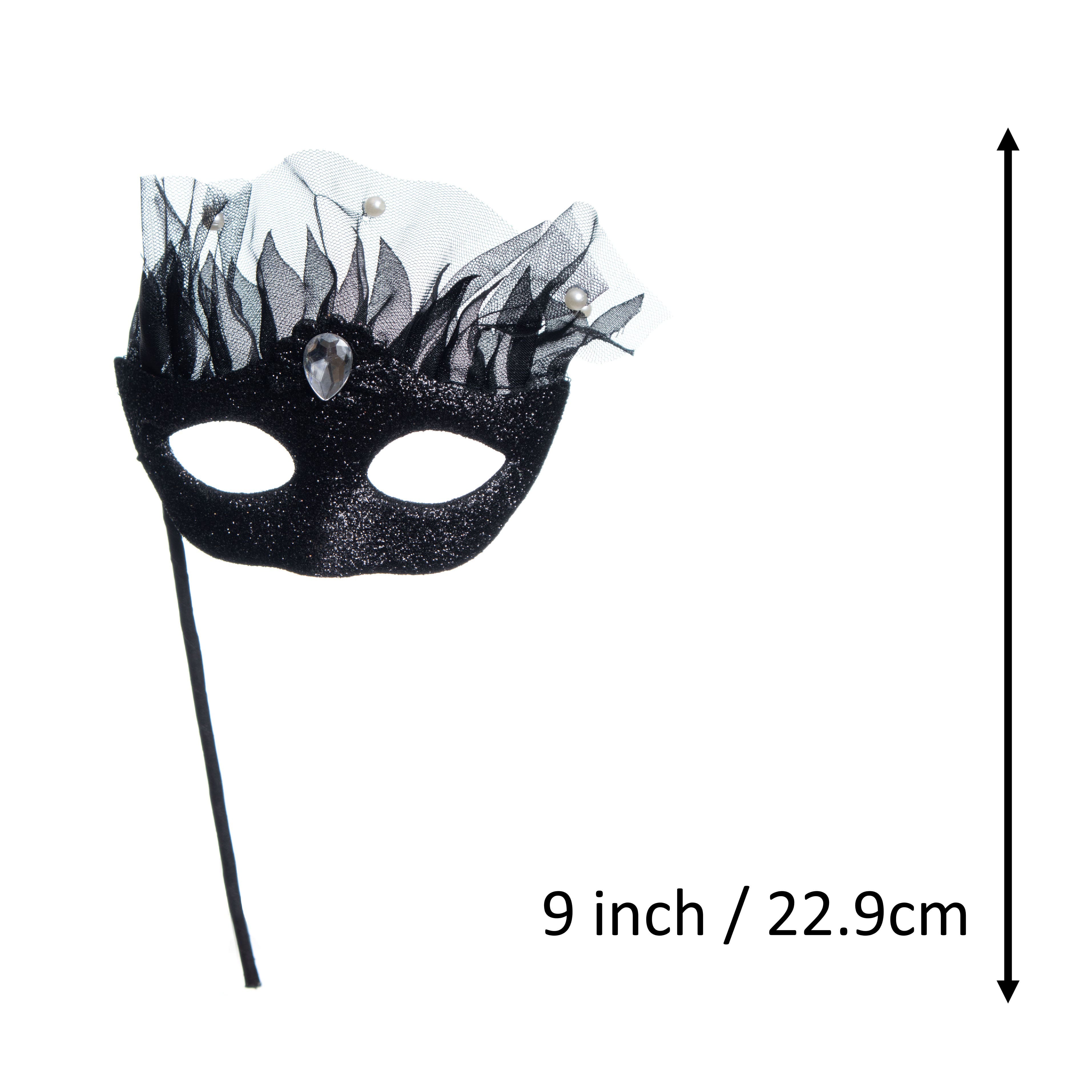 9&#x22; Black Glitter Mask Pick by Ashland&#xAE;
