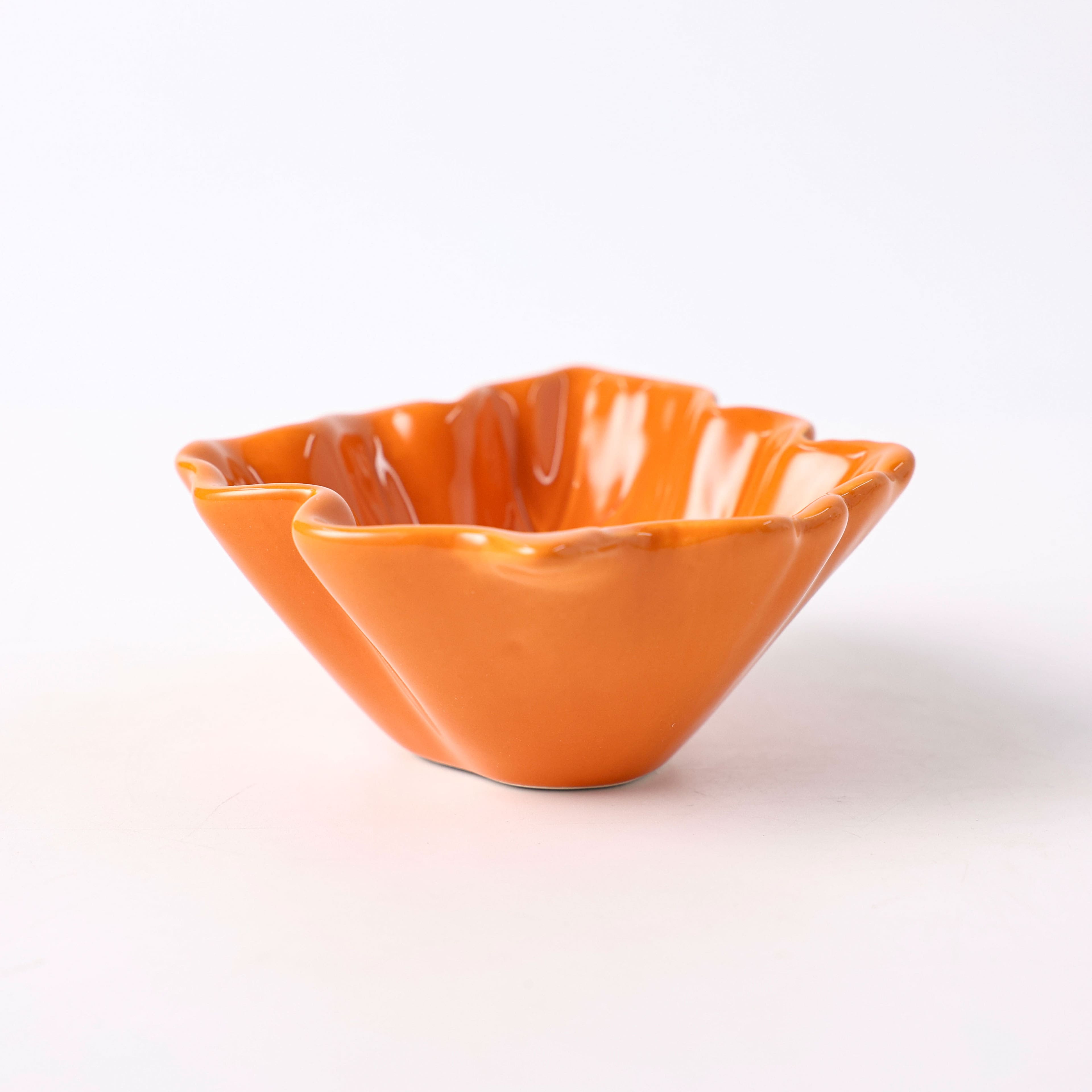 5&#x22; Orange Leaf Ceramic Bowl by Ashland&#xAE;