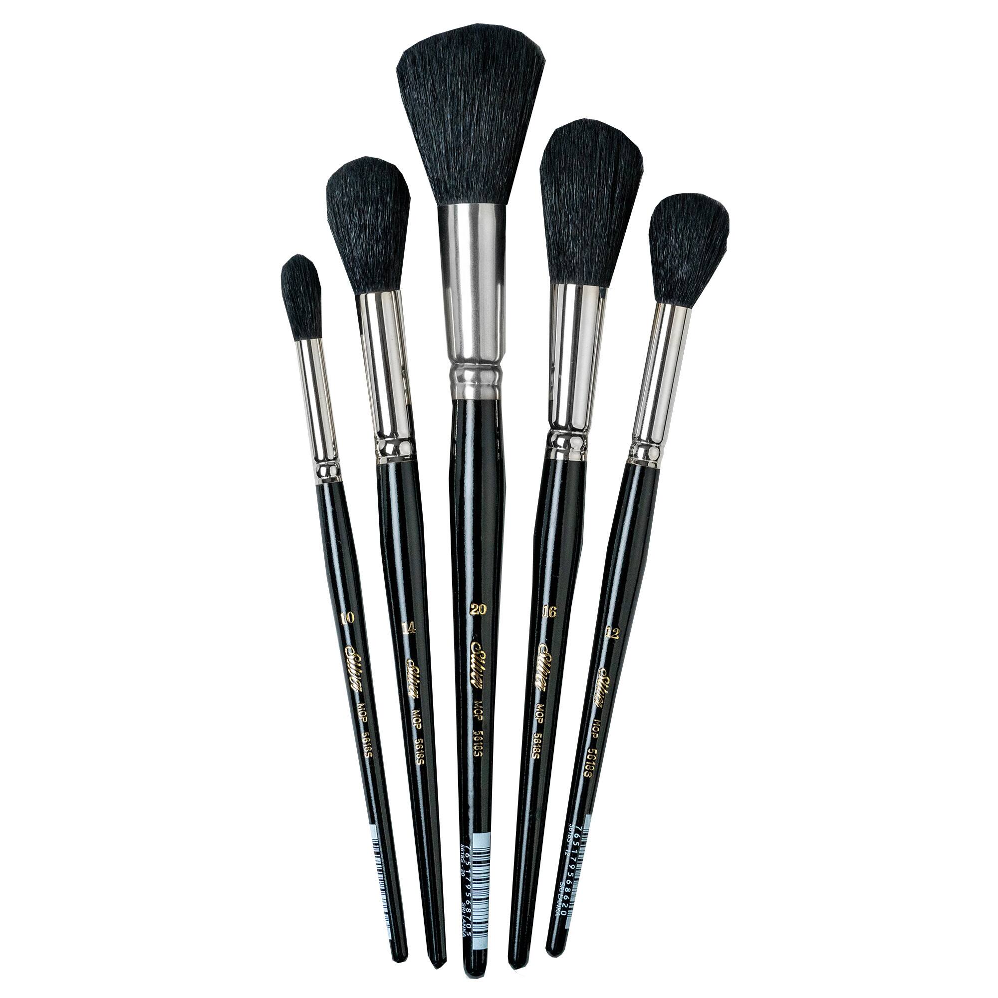 Silver Brush Limited Silver Mop™ 5 Piece Round Black Brush Set