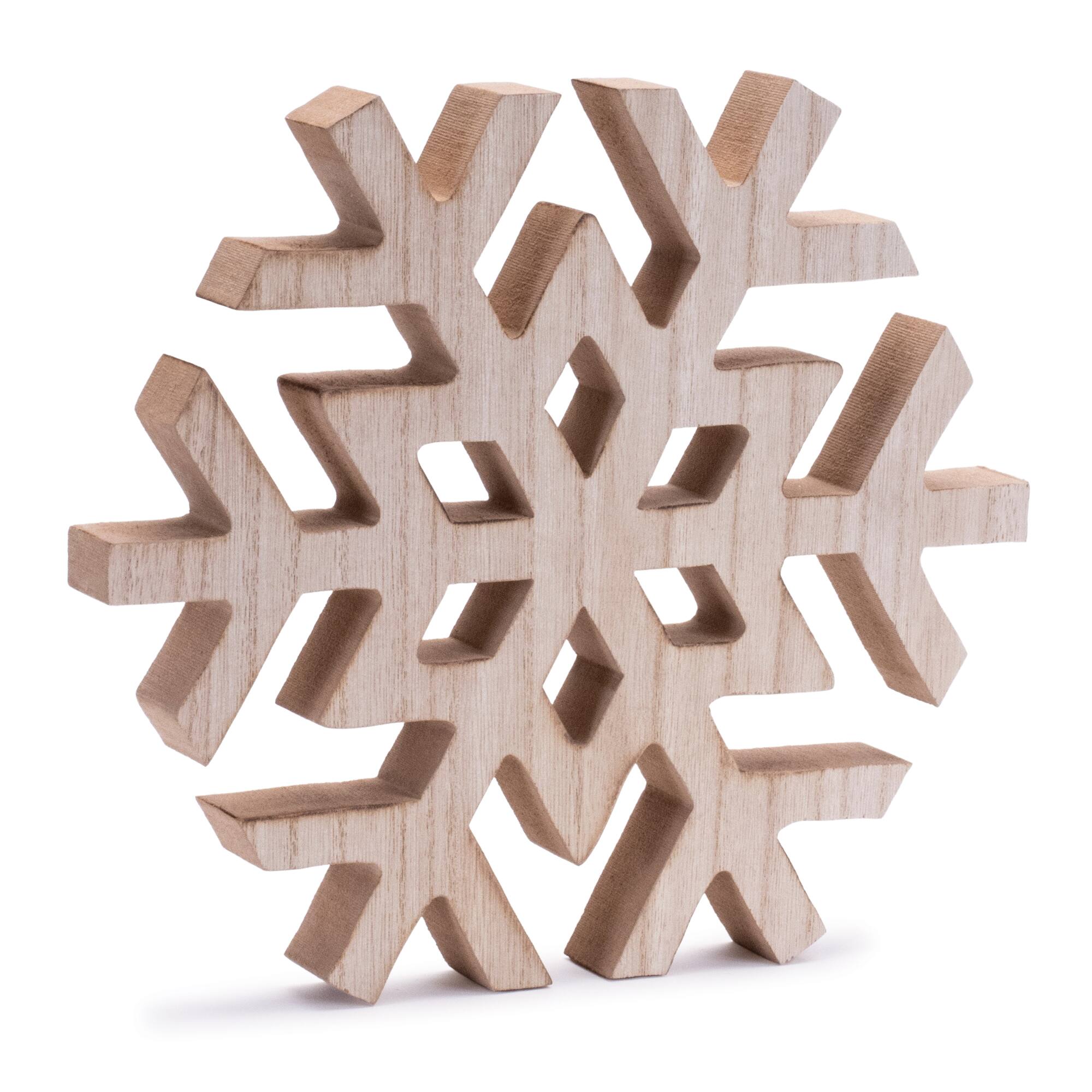 12&#x22; Natural Wood Snowflakes, 2ct.