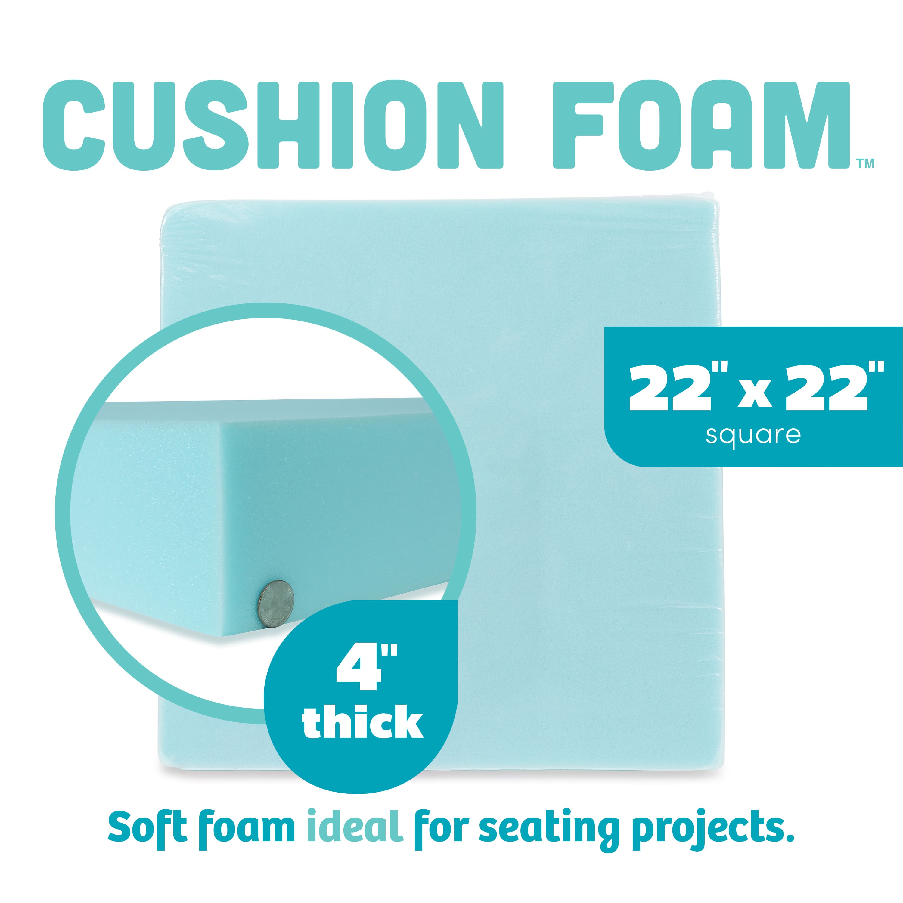 Fairfield Project Foam 16 x 16 x 1 4 Pk Seat Cushions