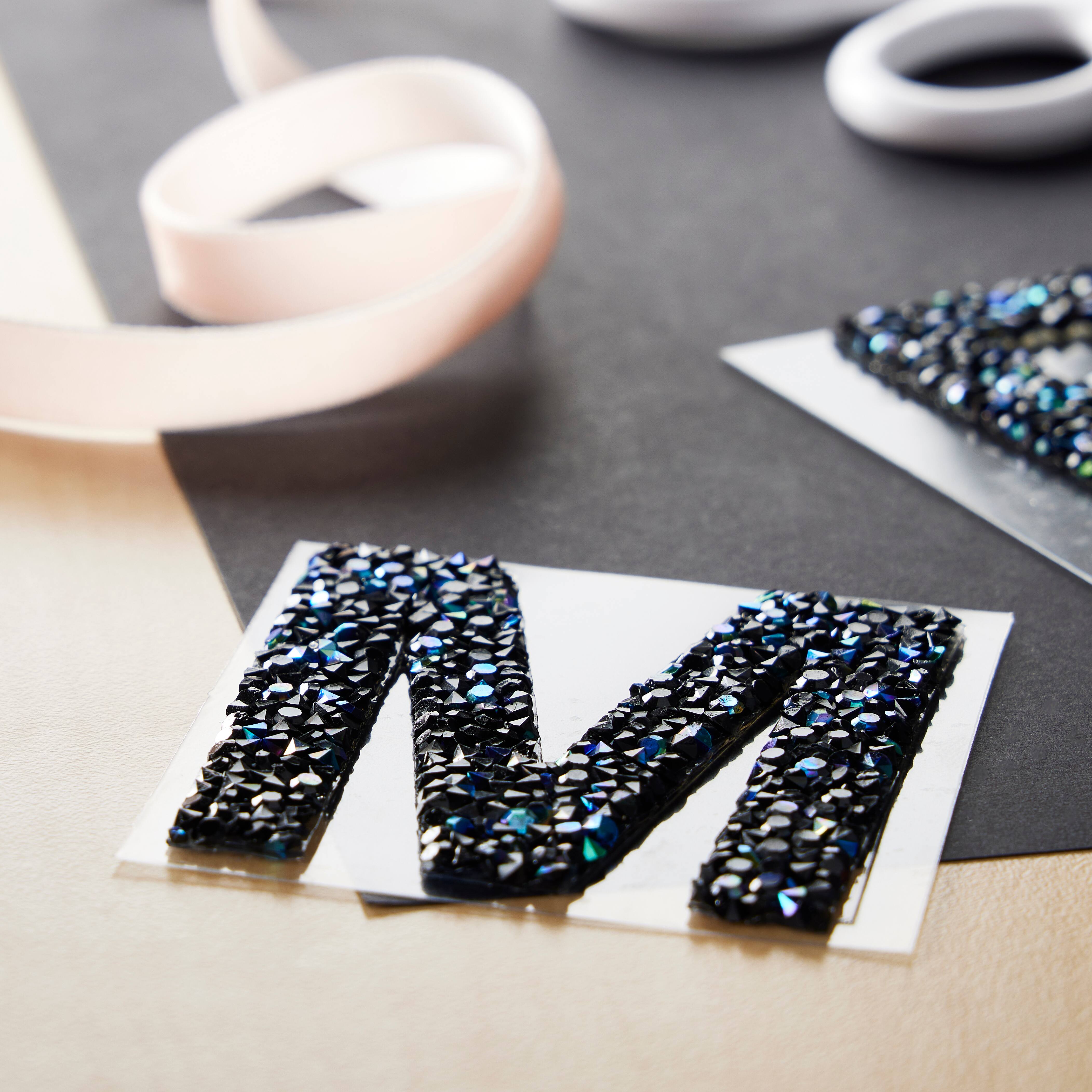 12 Pack: Black AB Letter Bling Sticker by Recollections&#xAE;