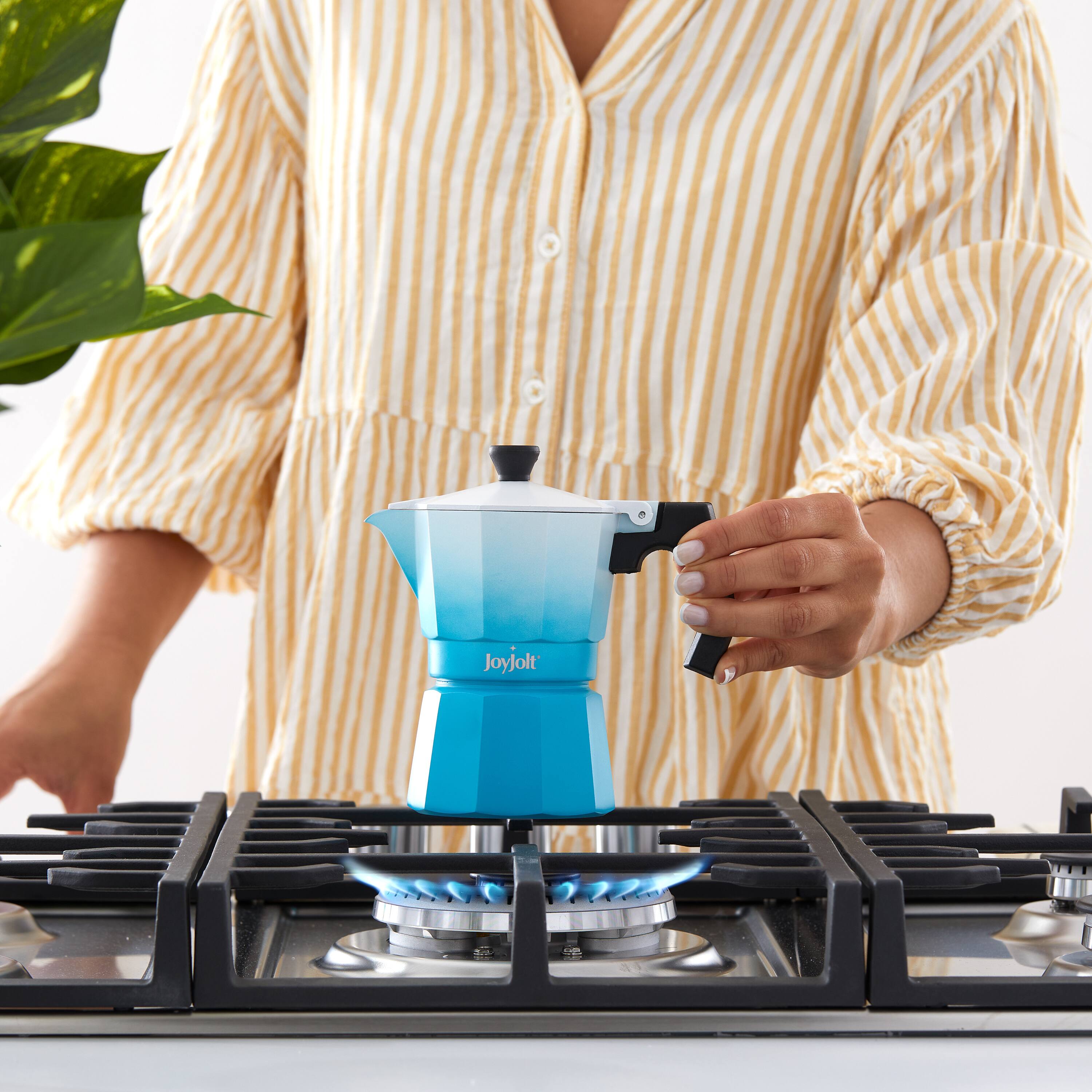 JoyJolt® Italian Moka Pot 3 Cup Stovetop Aluminum Espresso Maker