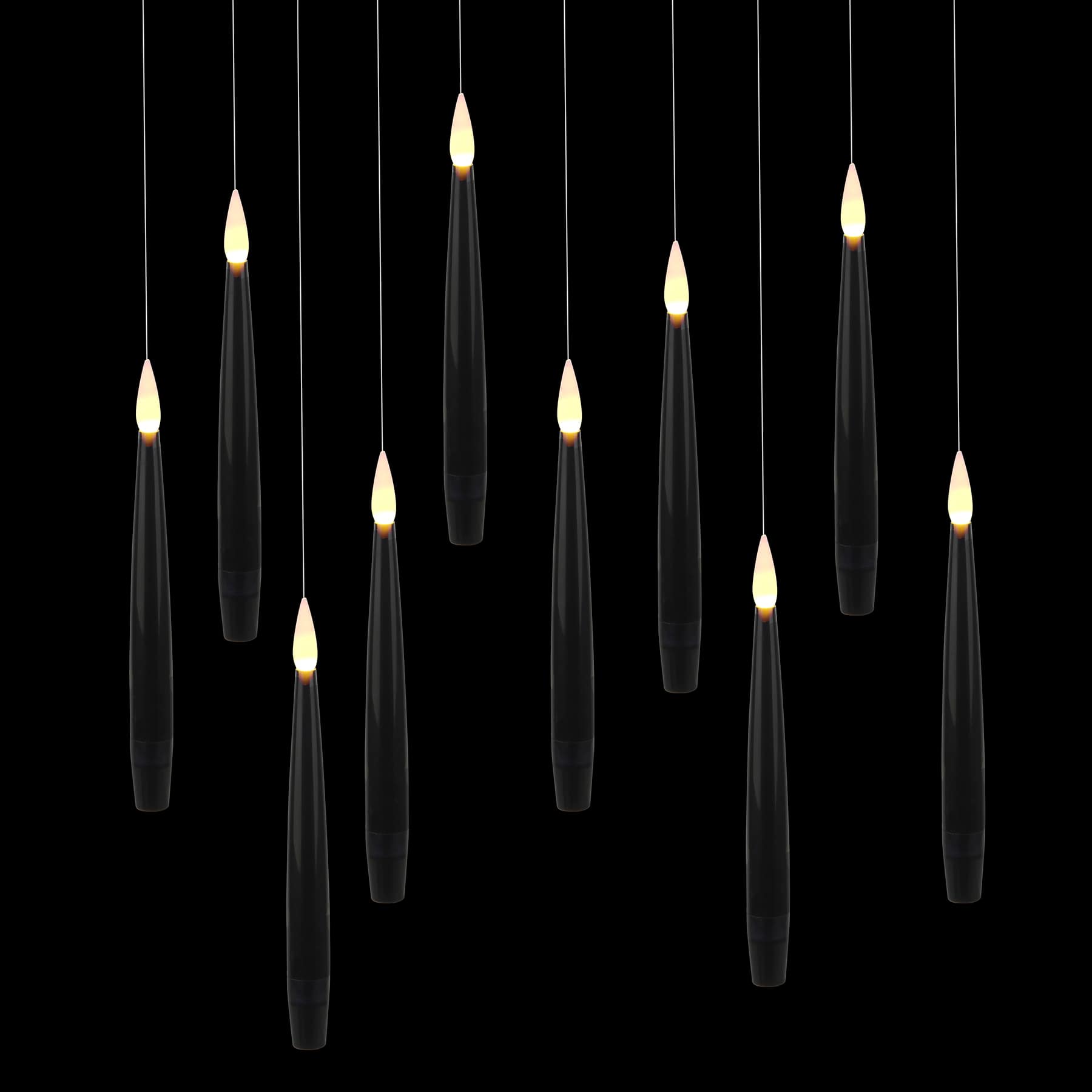 Warm White LED Black Hanging Candles by Ashland&#xAE;, 10ct.