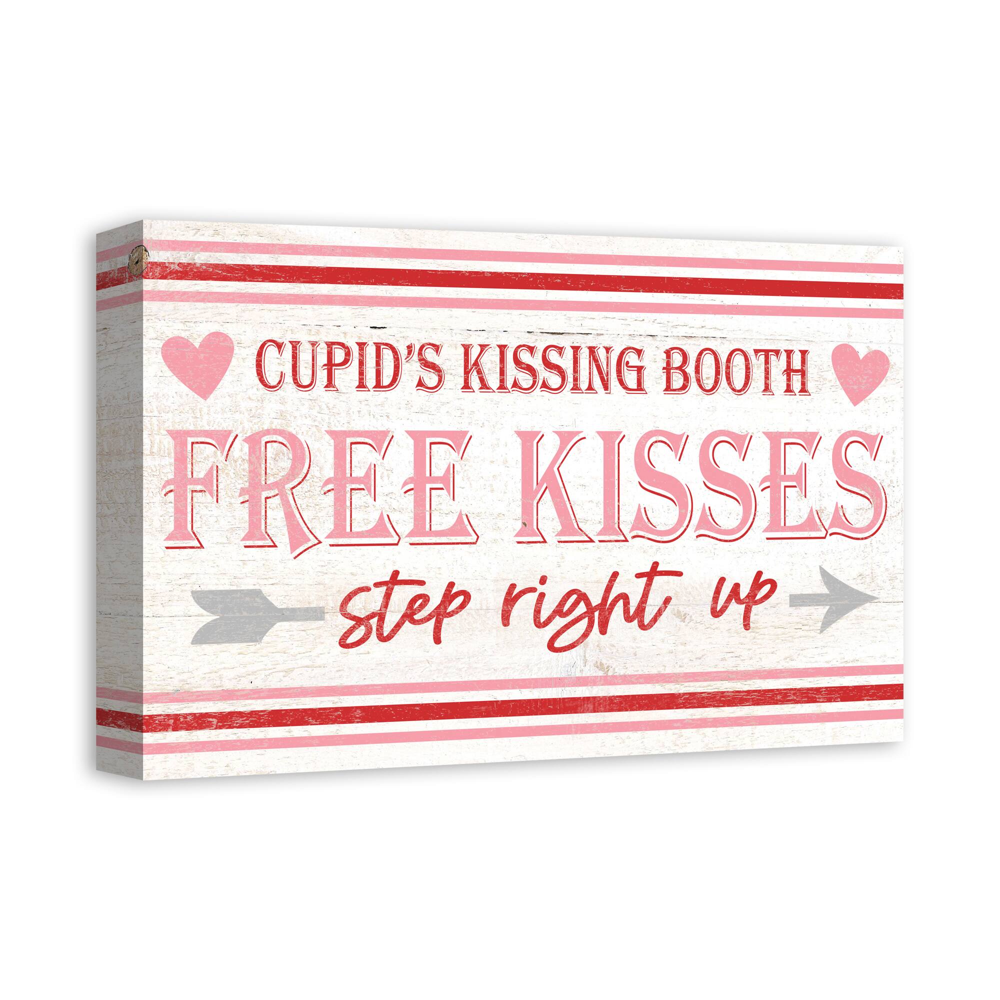 Cupid Kissing Booth Canvas Wall Art