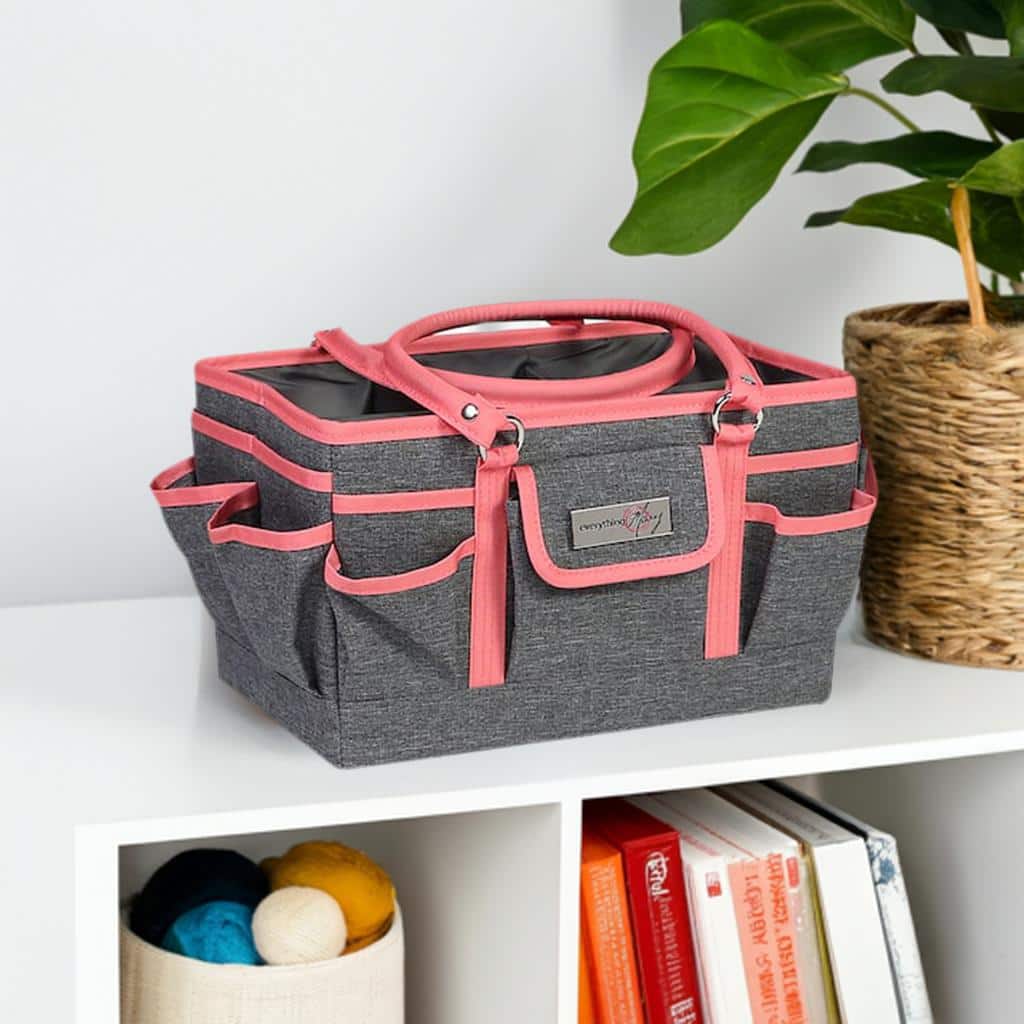 Everything Mary Coral Heather Deluxe Store & Tote Craft Organizer