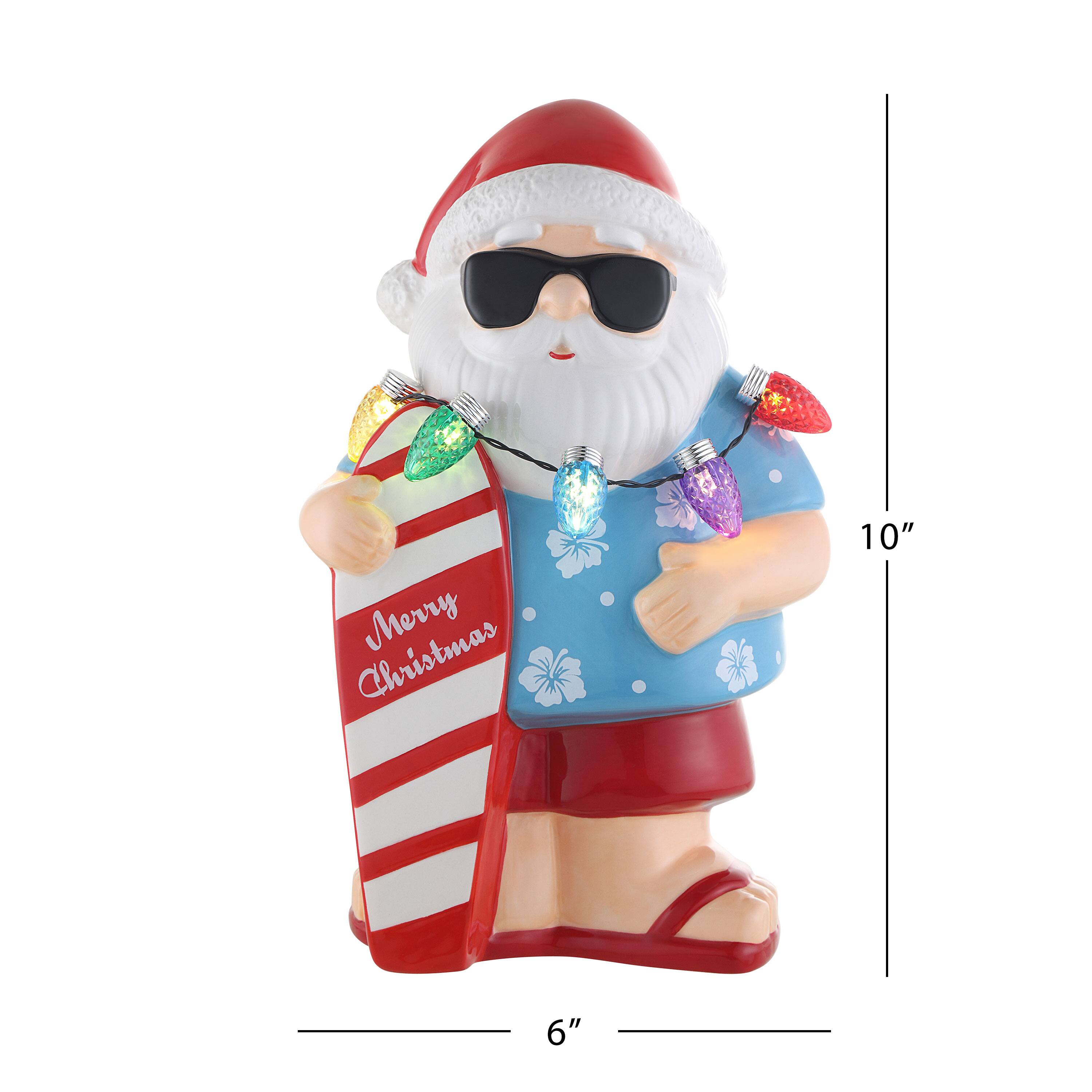 10&#x22; Ceramic Beach Santa