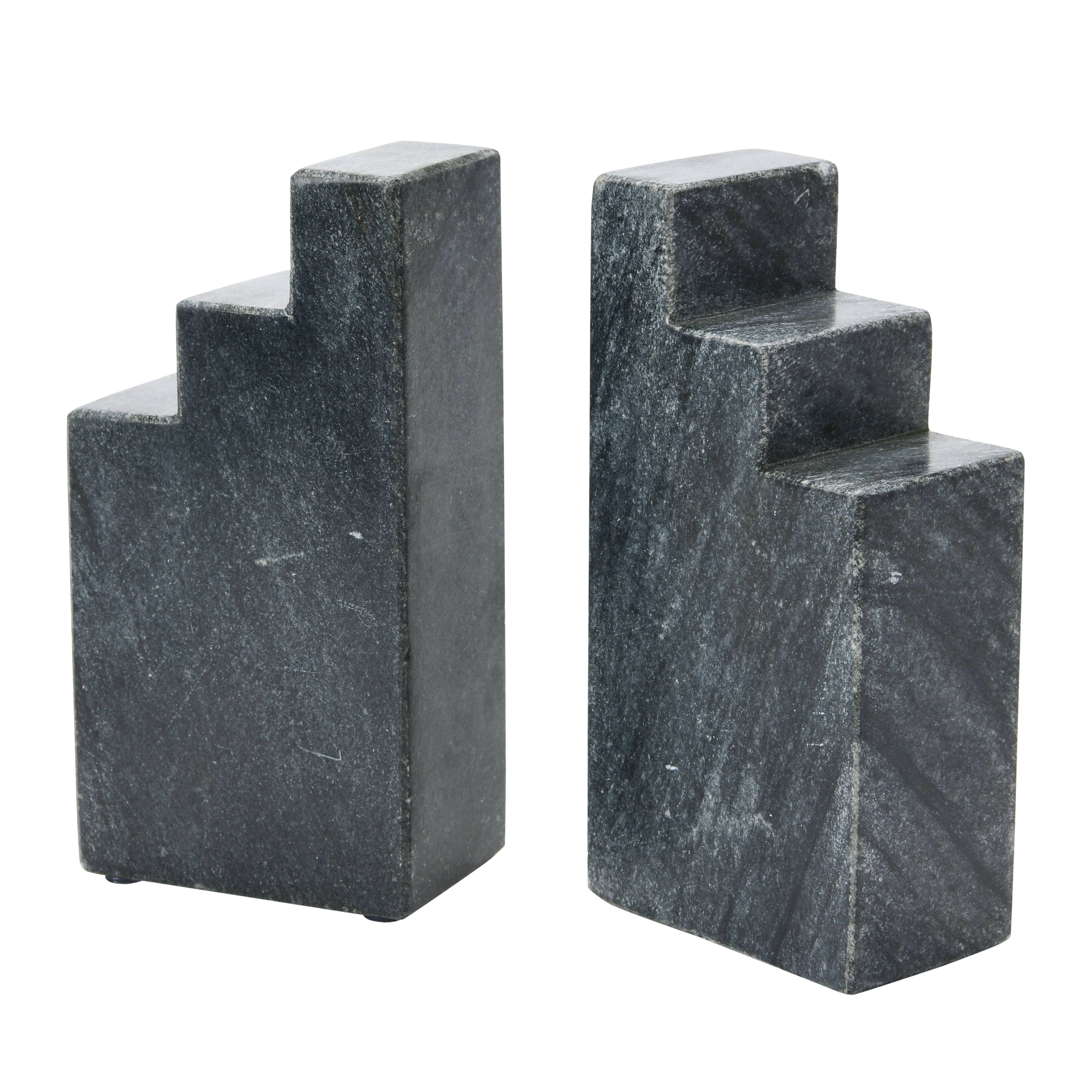 Hello Honey® 6.5" Geometric Marble Bookend Set
