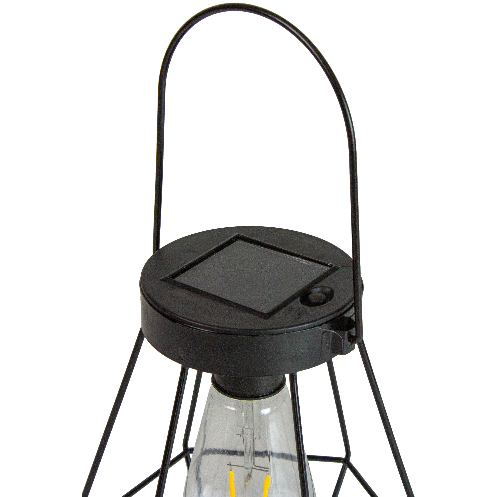 7.5&#x22; Black Geometric Outdoor Hanging Solar Lantern