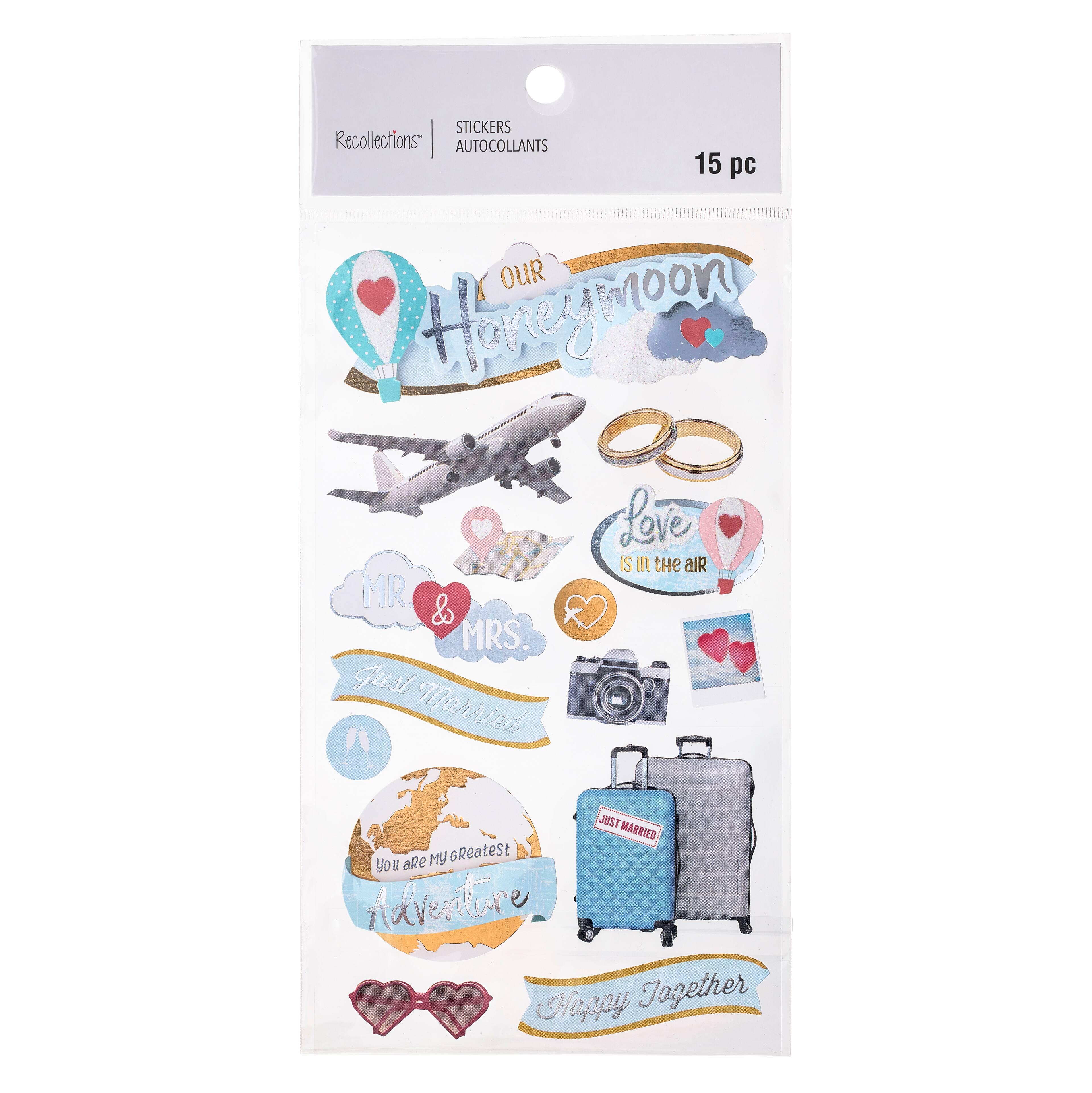 12 Pack: Honeymoon Stickers by Recollections&#x2122;