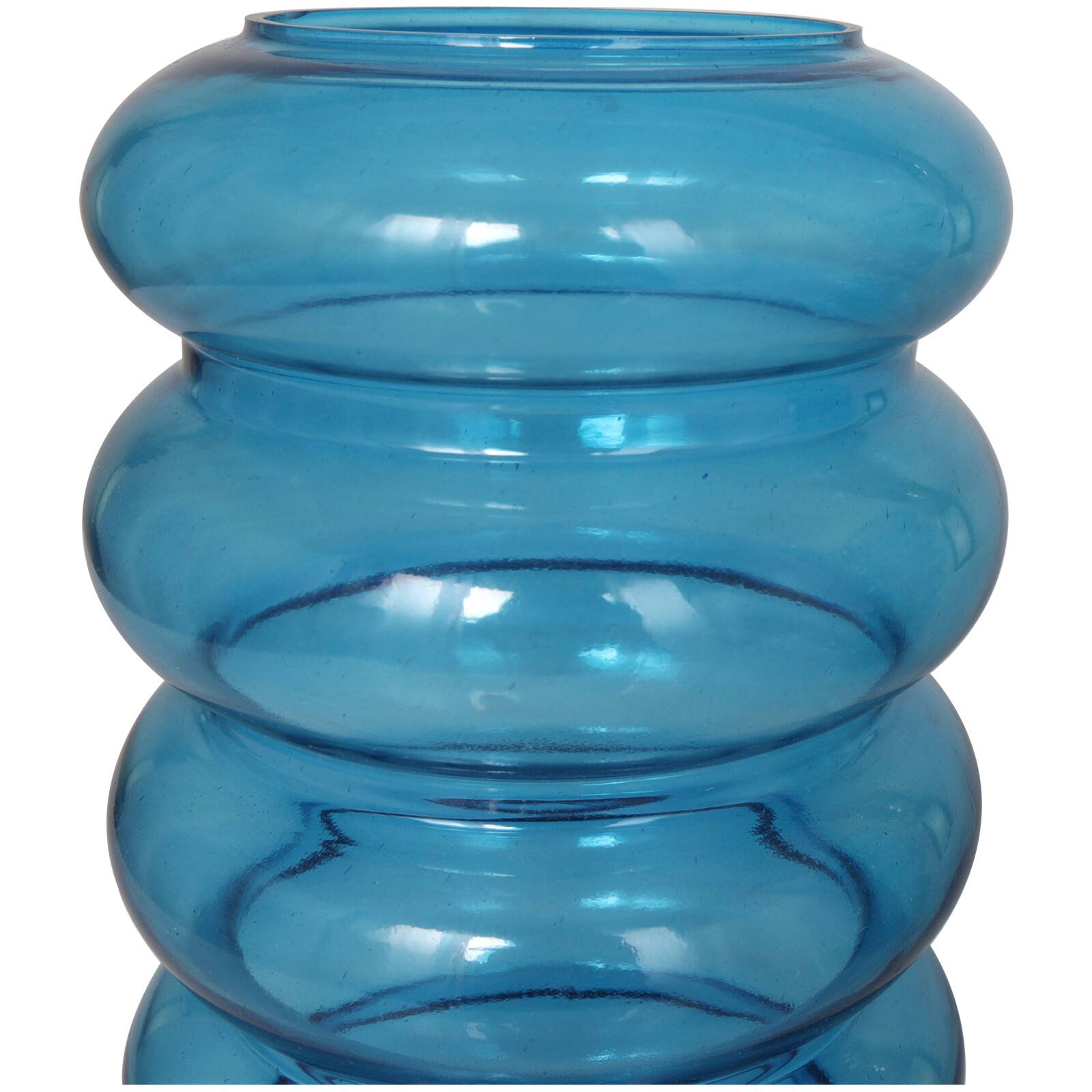 Blue Bubble Glass Vase Set