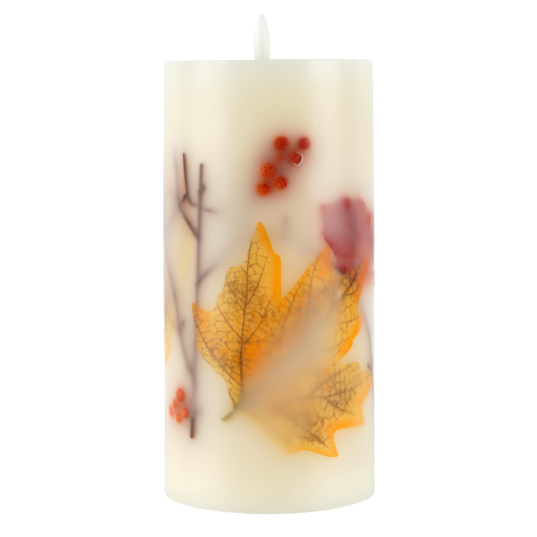 4&#x22; x 8&#x22; Maple Leaf LED Pillar Candle by Ashland&#xAE;