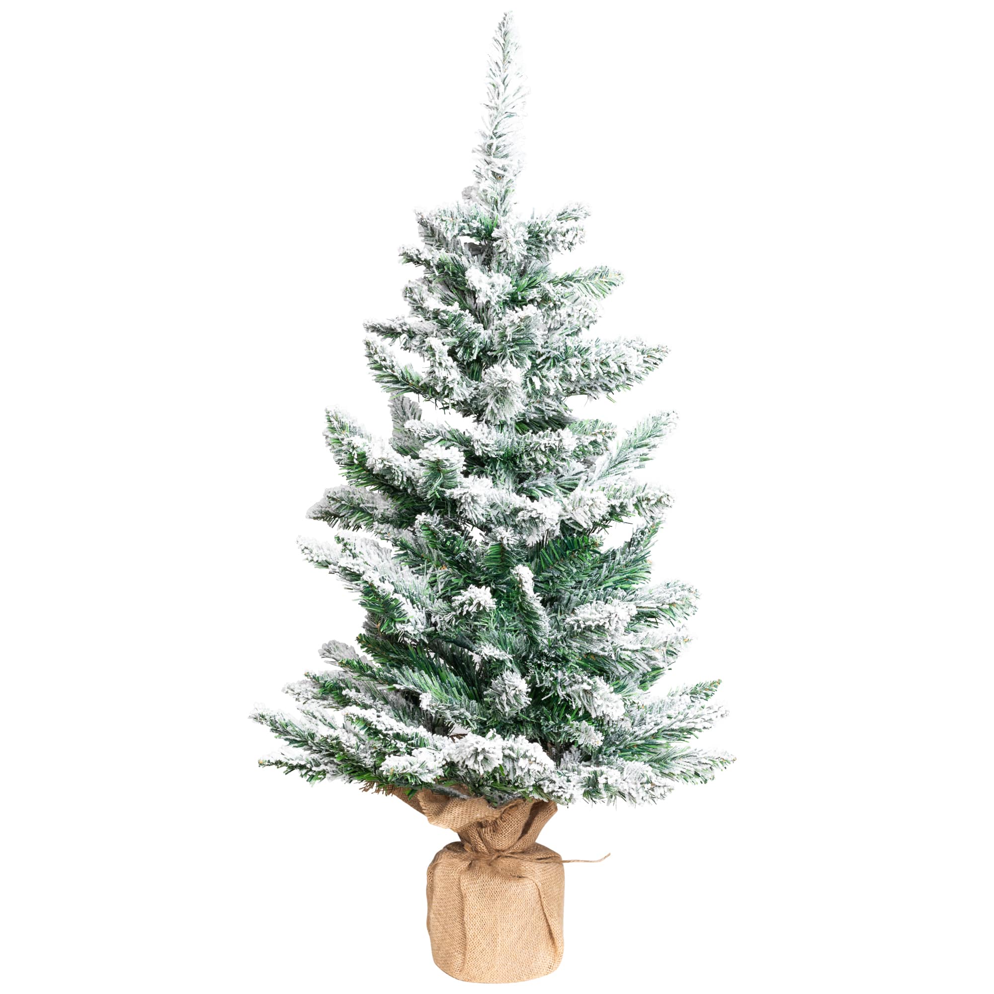 3ft. Unlit Frosted Pine Artificial Christmas Tree in Burlap Base