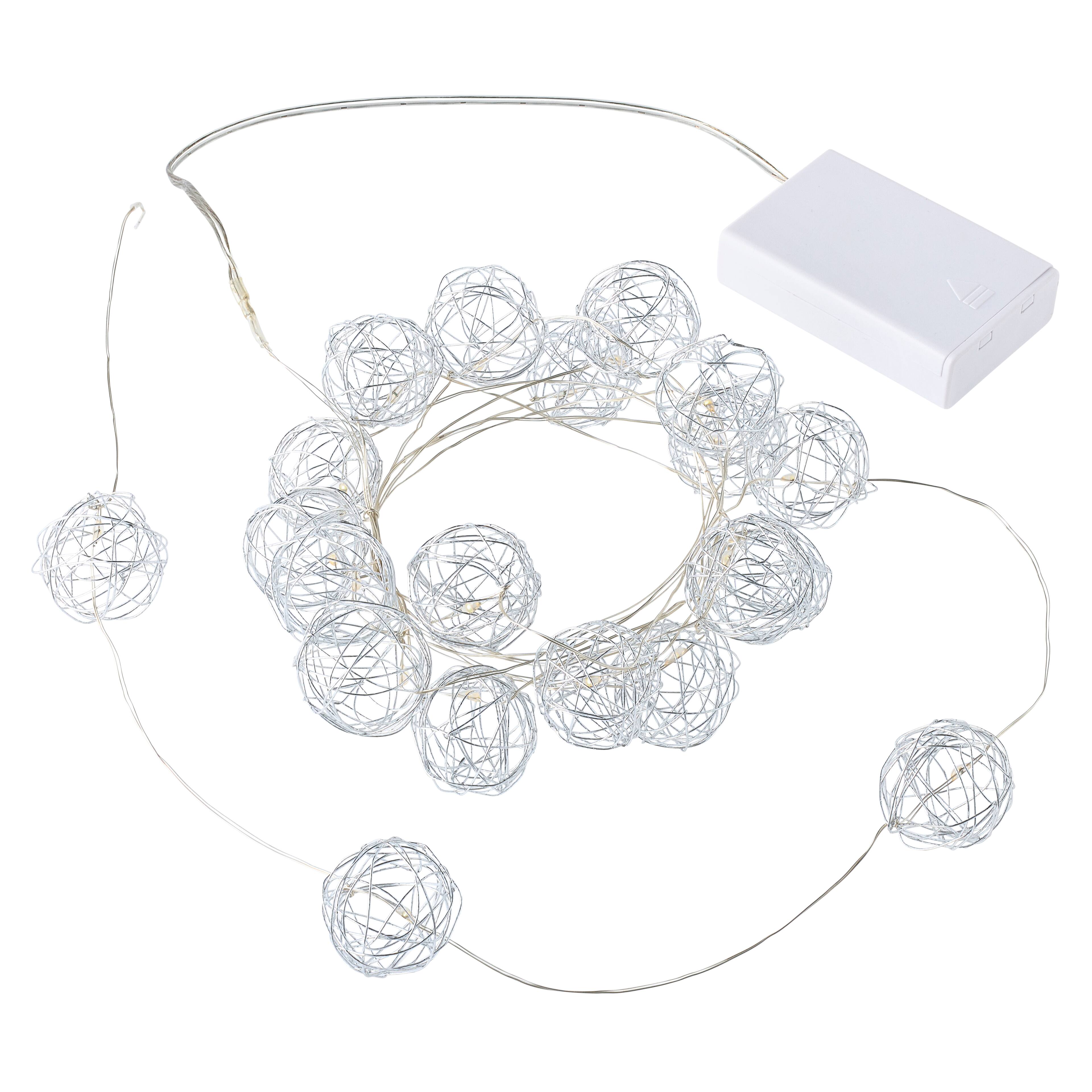 20ct. Warm White Wire Ball LED String Lights by Ashland™