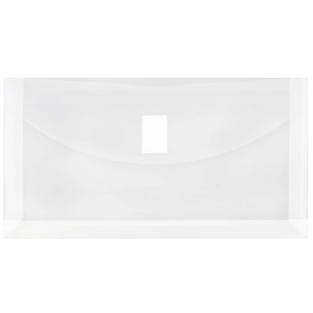 JAM Paper 5.25" x 10" Plastic Hook & Loop Closure Envelopes, 12ct.