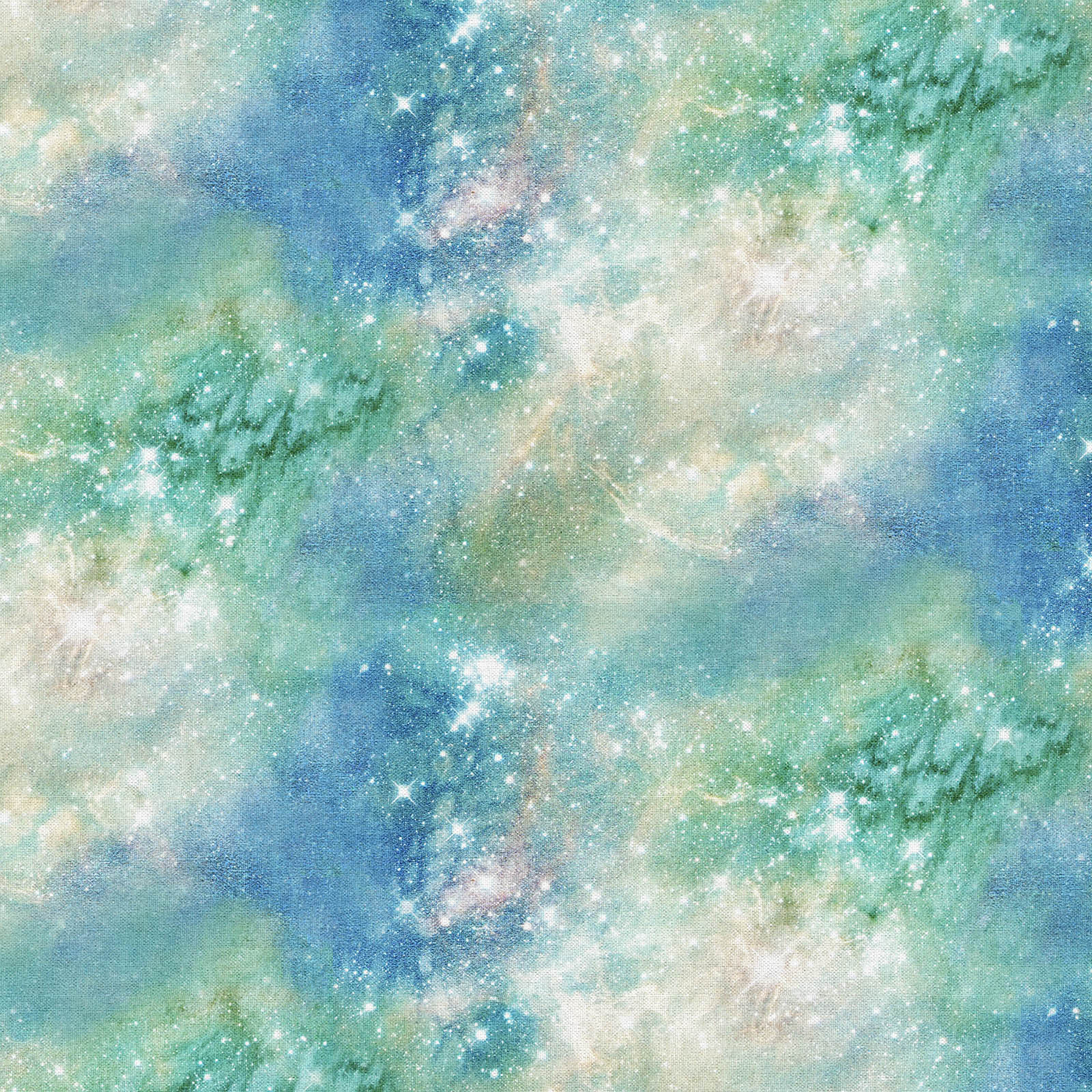 Fabric Editions Green Galaxy Cotton Fabric