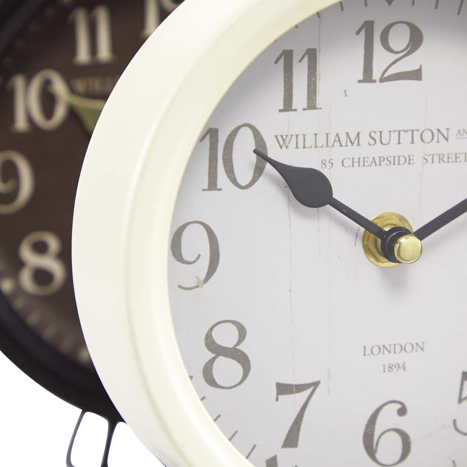 7&#x22; Round Metal Vintage Clock Set