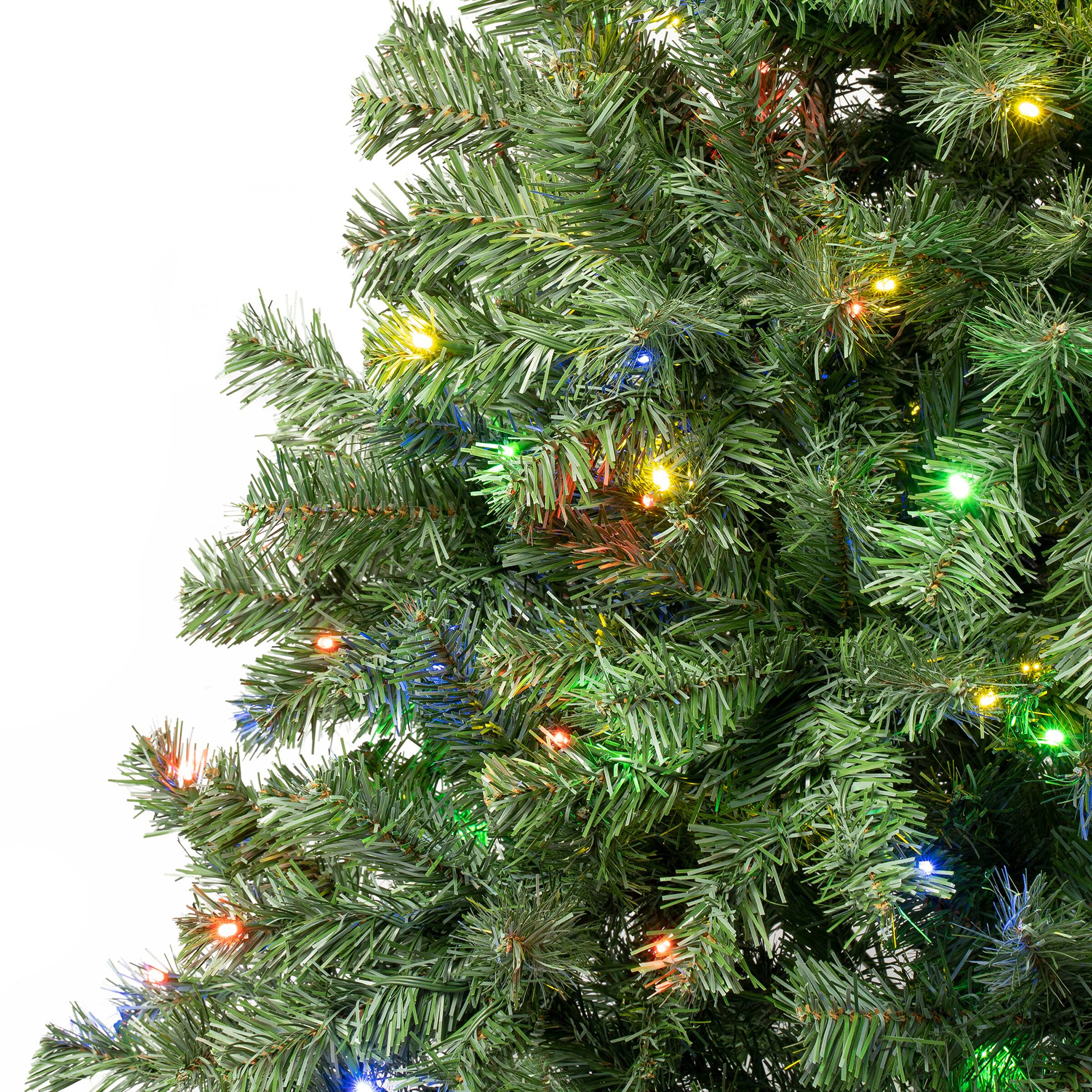 6ft. Pre-Lit Sagamore Artificial Christmas Tree, Multicolor LED Lights