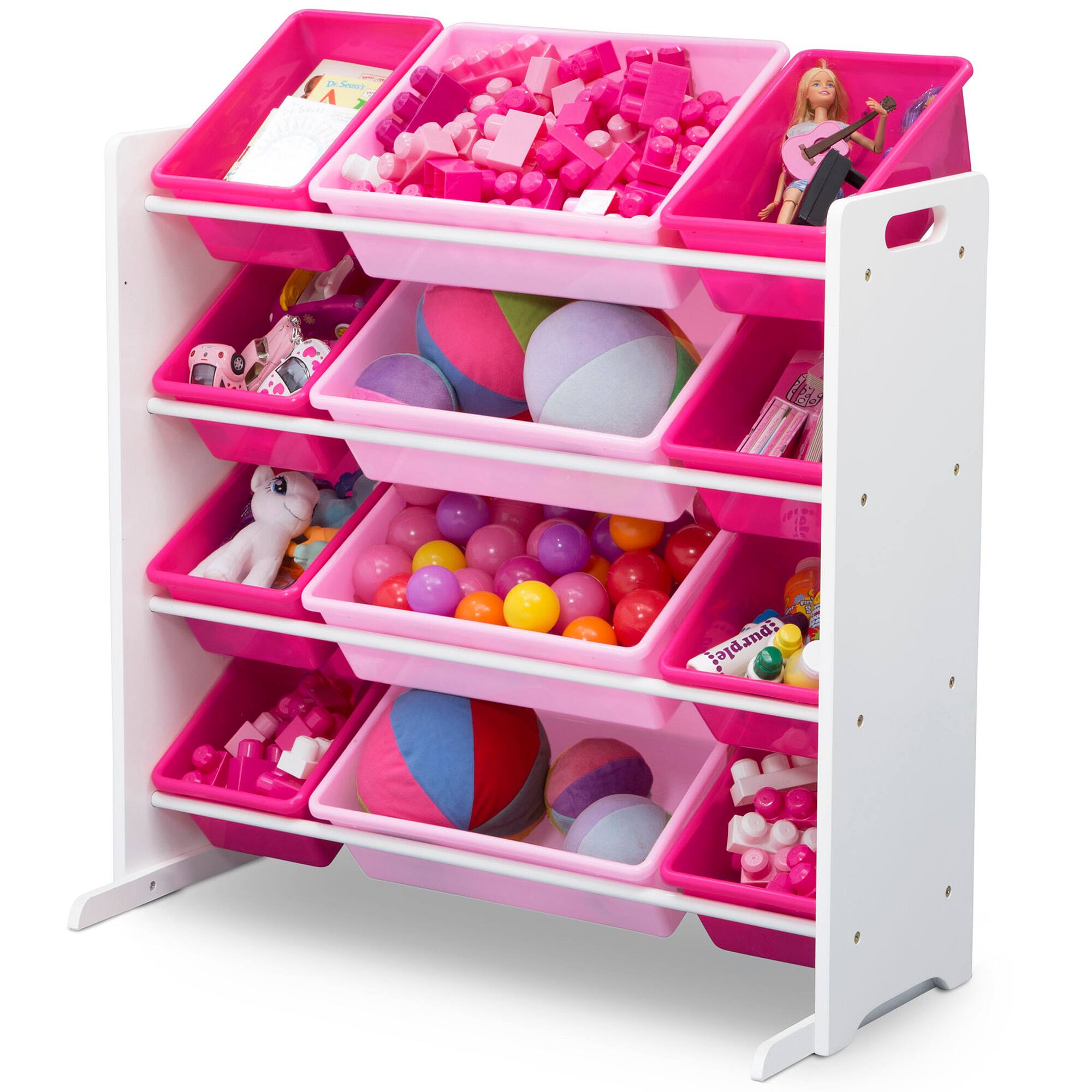 Kids Storage Organizer With 12 Plastic Bins