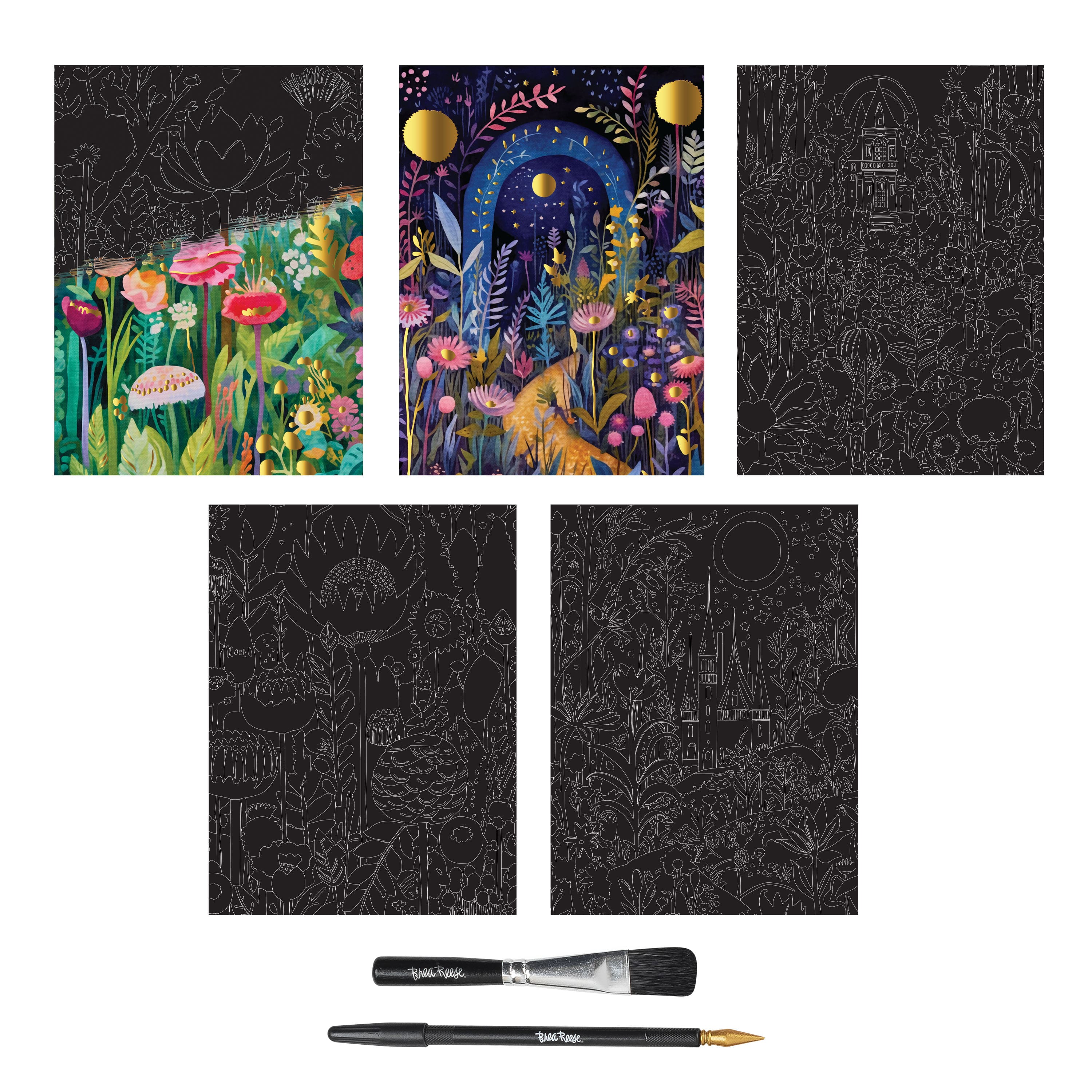 Brea Reese™ 9" x 12" Painted Florals Scratch Art Paper Pad