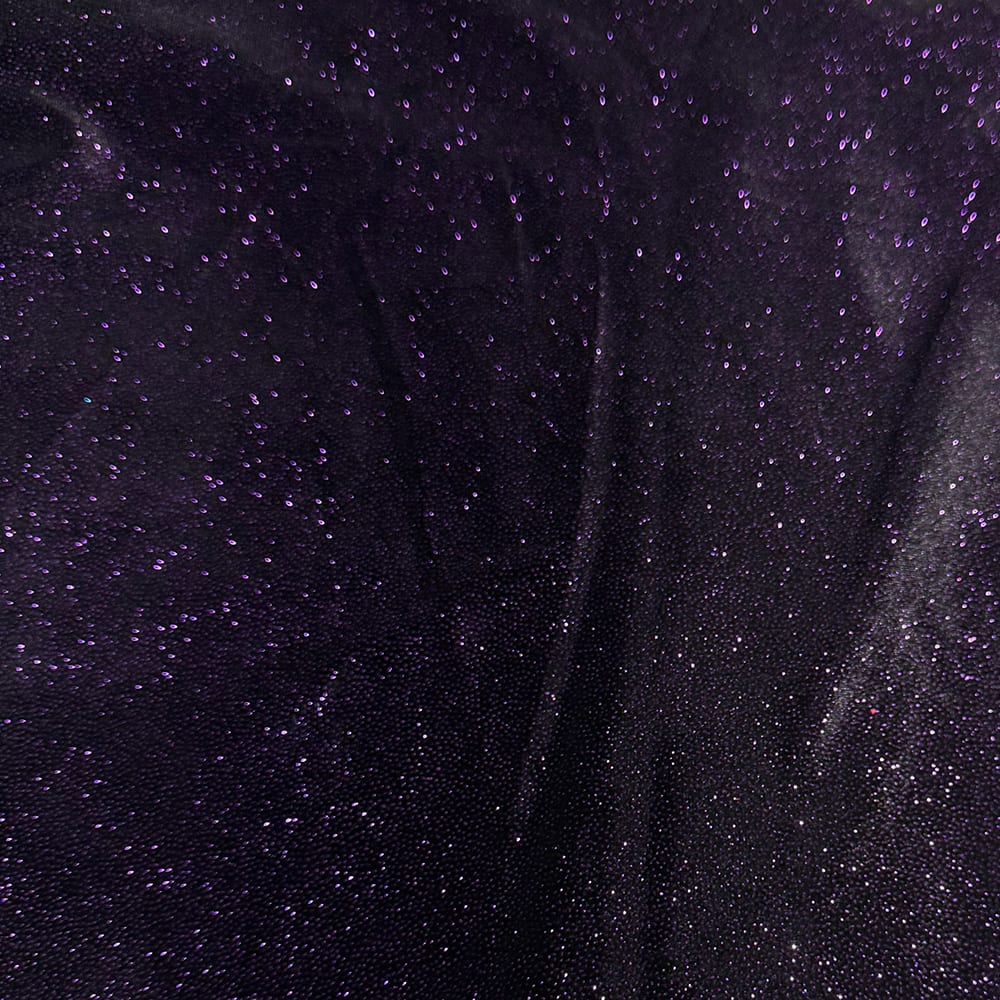 Feldman Black with Purple Sparkle Stretch Velvet Fabric | Michaels, image size:1000x1000