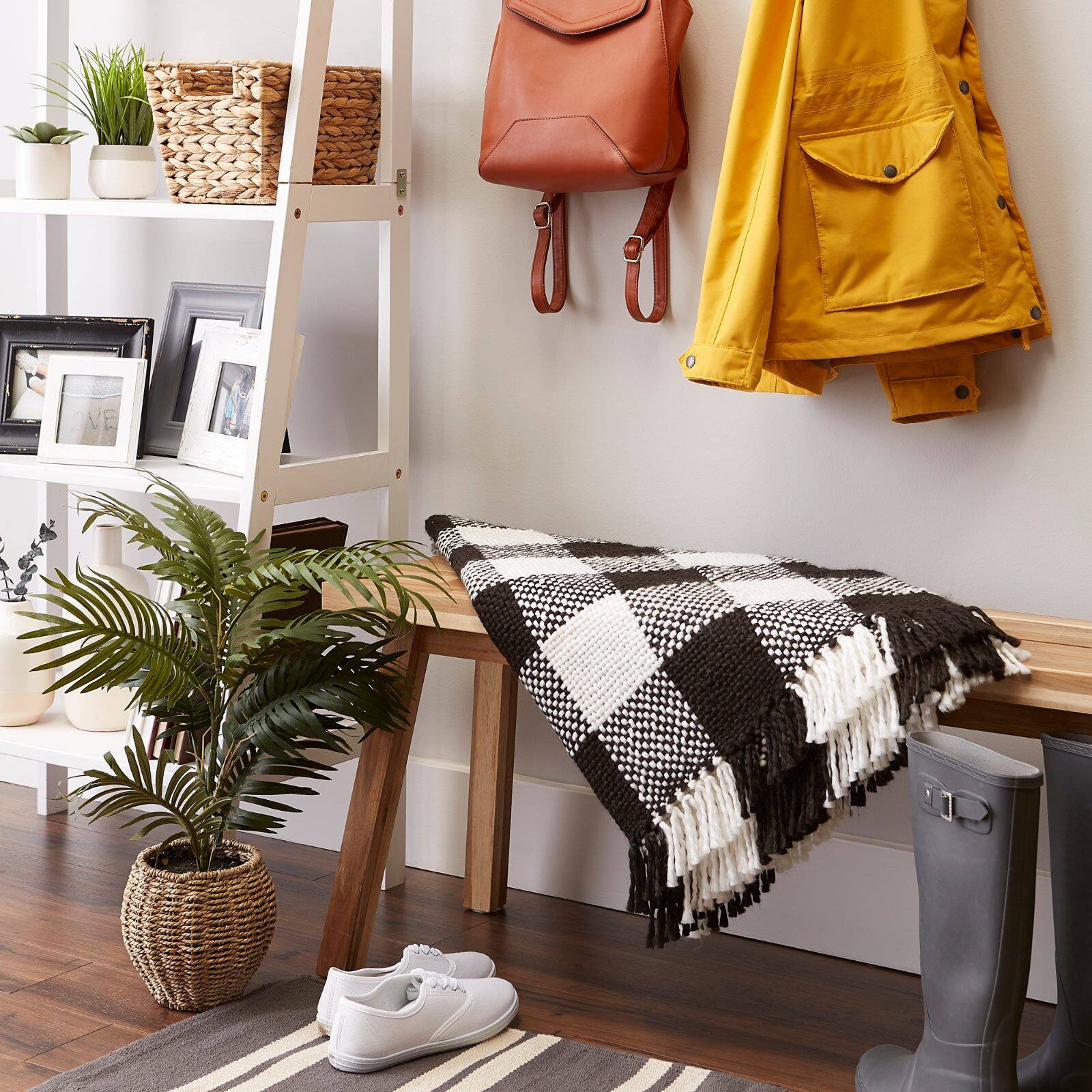 DII® Black & White Check Acrylic Woven Throw