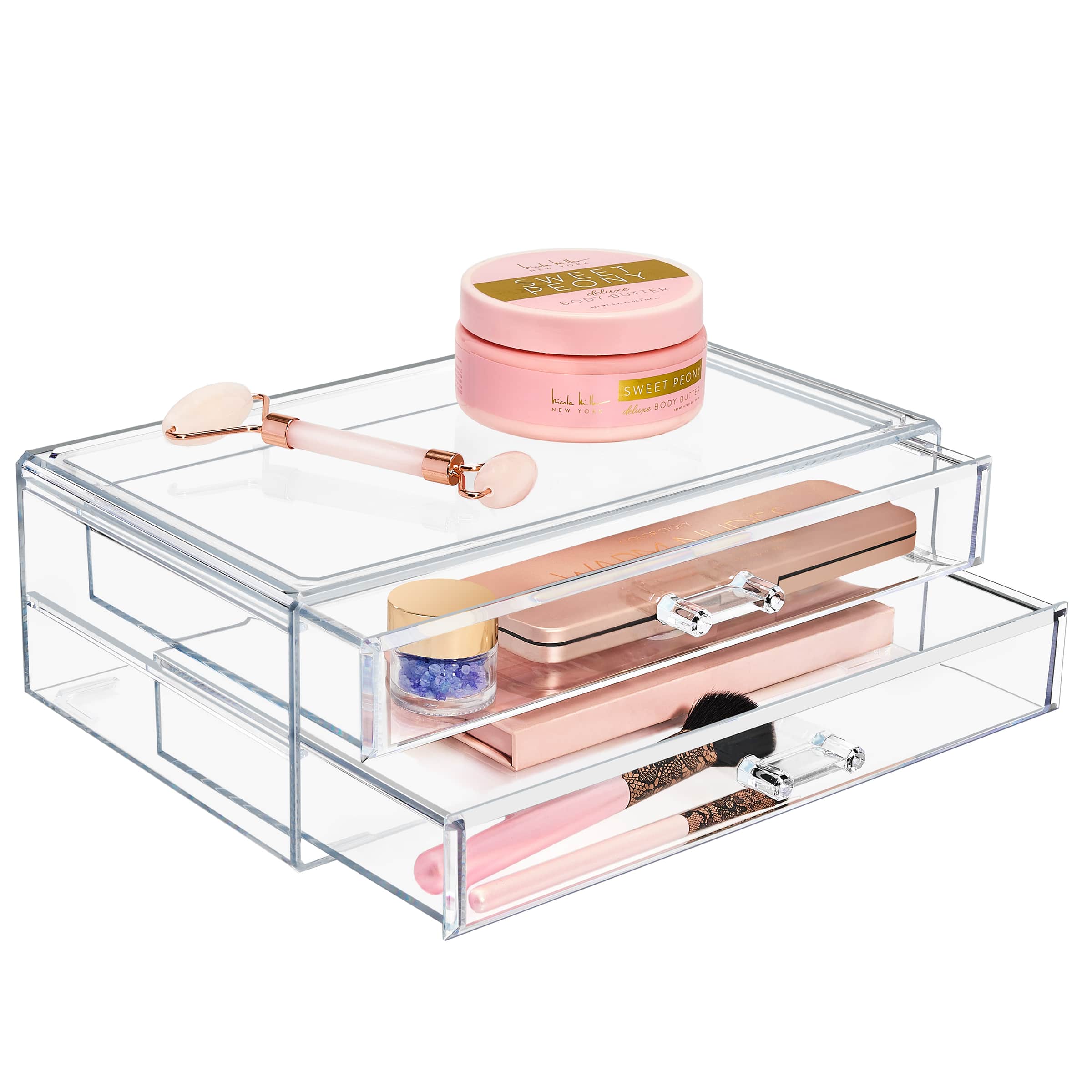 Sorbus Acrylic Cosmetic Organizer with 2 Rectangular Drawers
