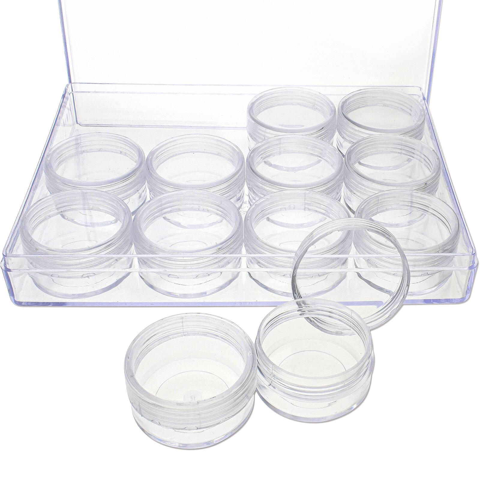 The Beadsmith® 6.5'' x 5'' x 1'' Clear Storage Box with Jars
