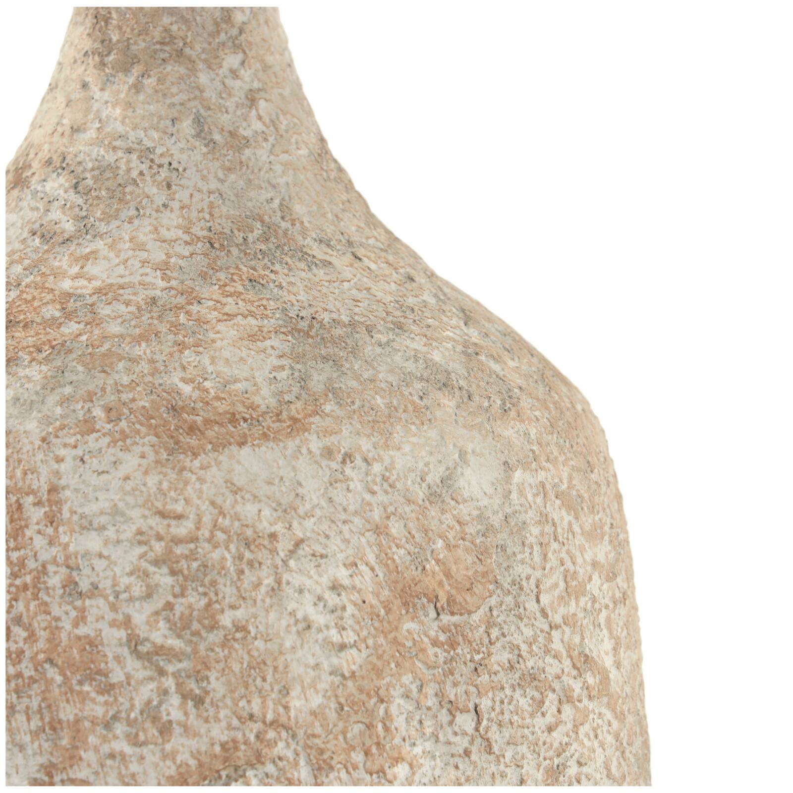 20" Beige Distressed Metal Vase