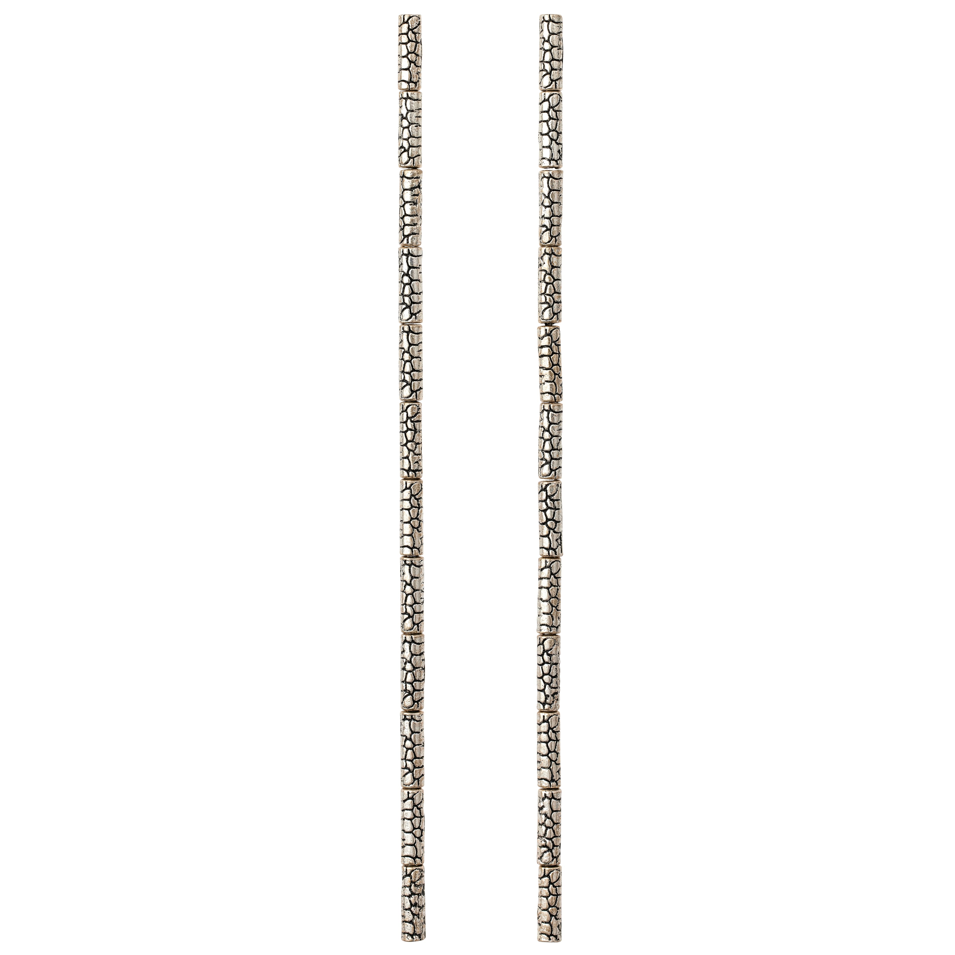 Silver Metal Bump Tube Beads, 10mm by Bead Landing™