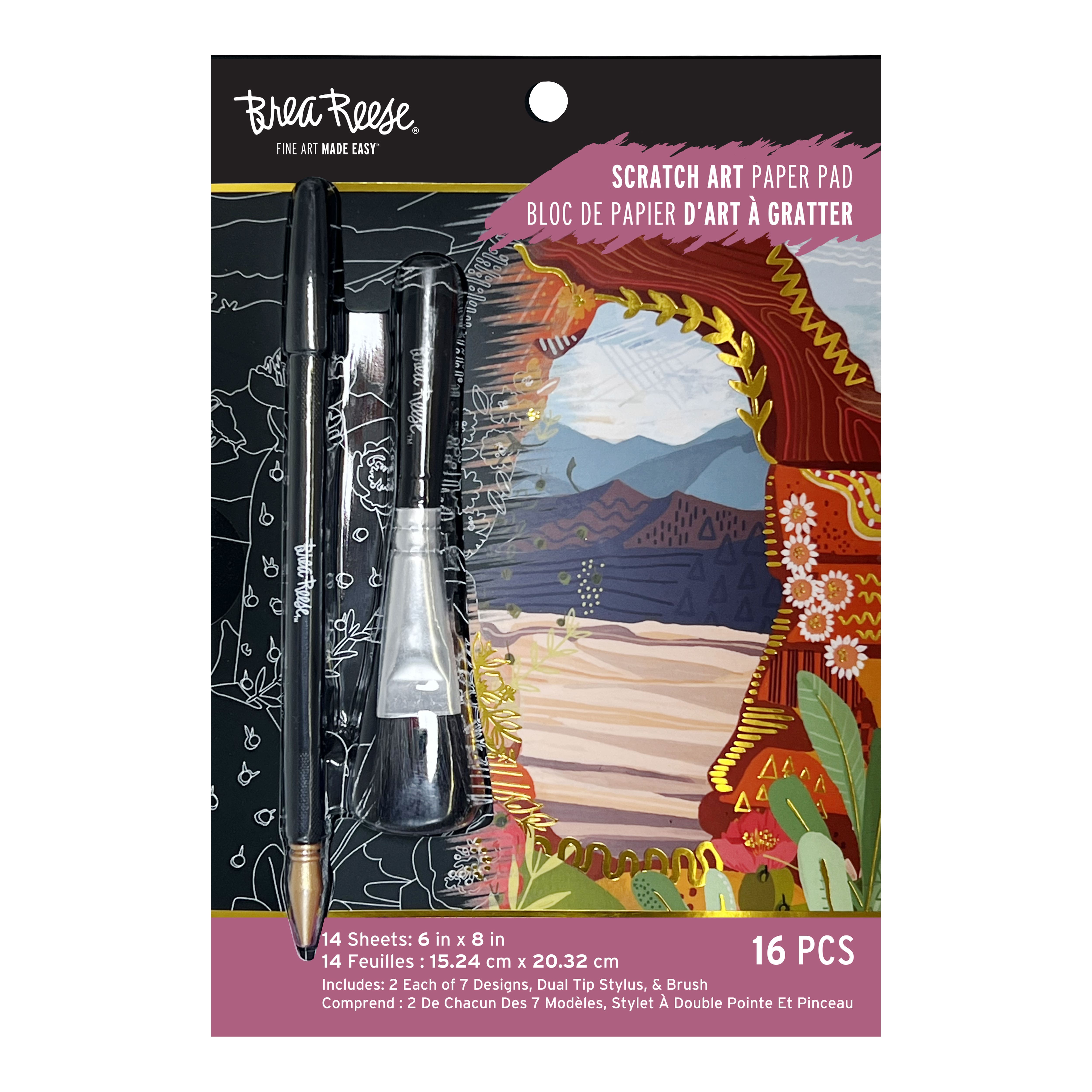 Brea Reese&#x2122; 6&#x22; x 8&#x22; Arch &#x26; Canyon Scratch Art Paper Pad