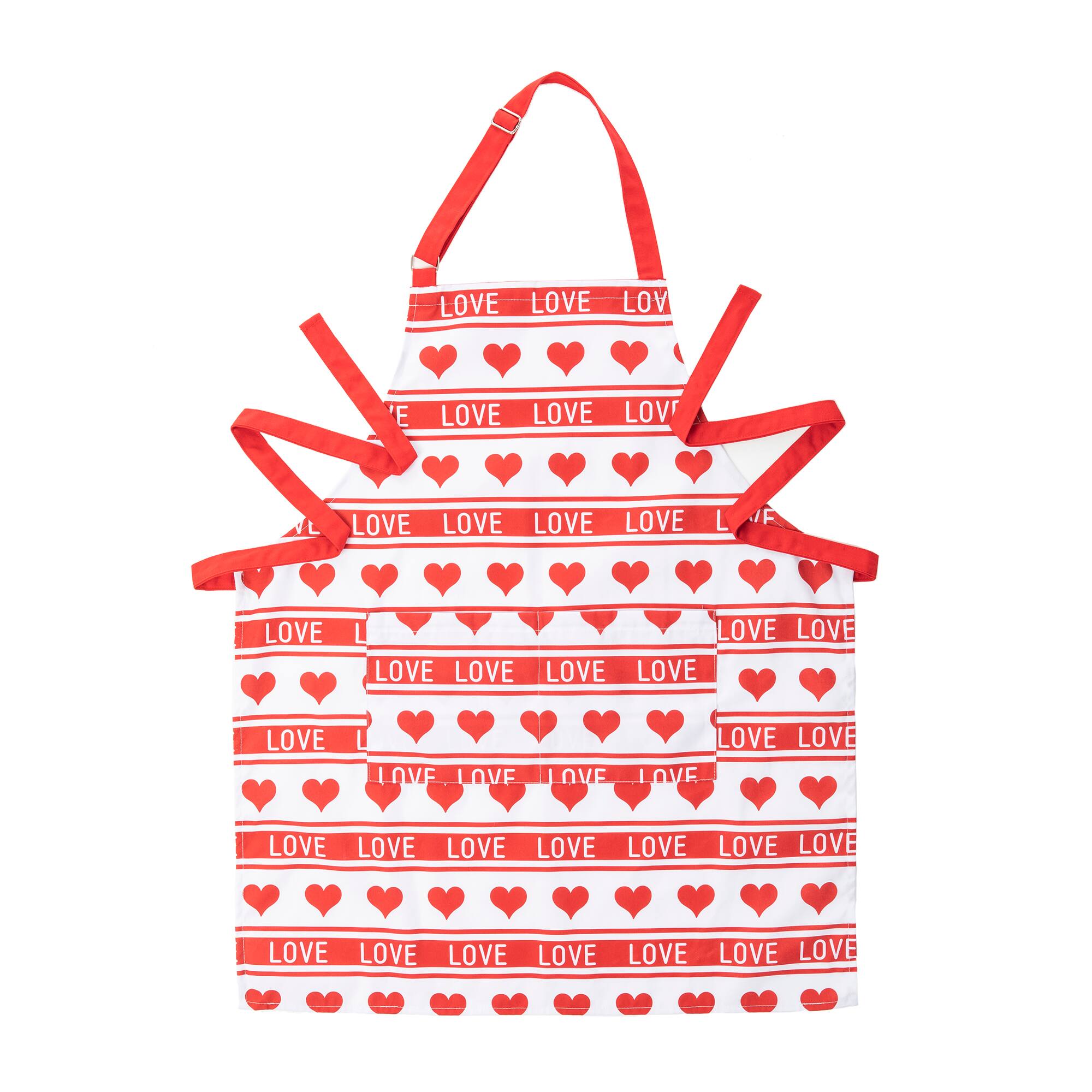 Glitzhome® 31.25" Fabric Valentine's Heart Apron