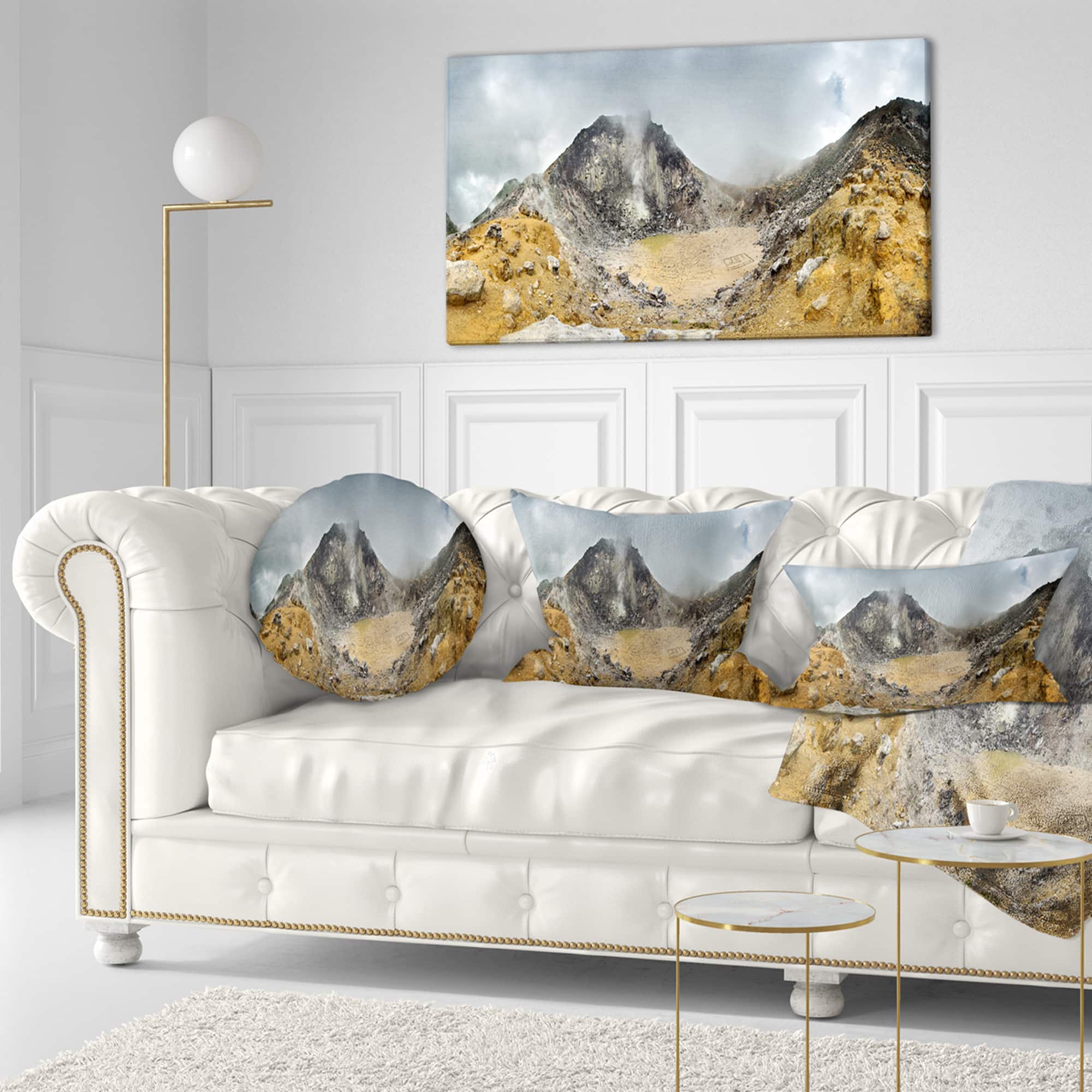 Designart - Volcano Panorama with Dramatic Sky - Landscape Canvas Art Print