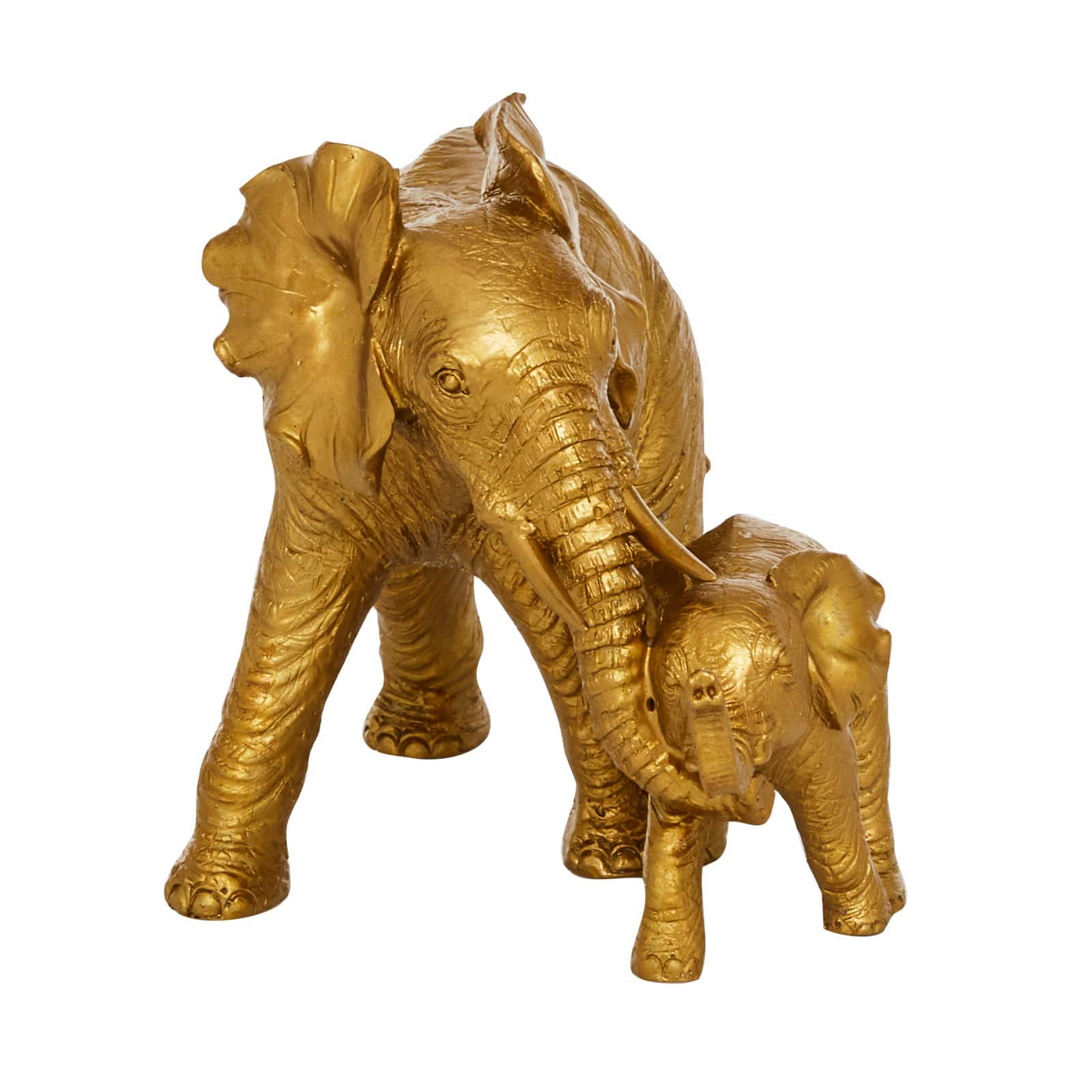10&#x22; Gold Eclectic Elephant Sculpture