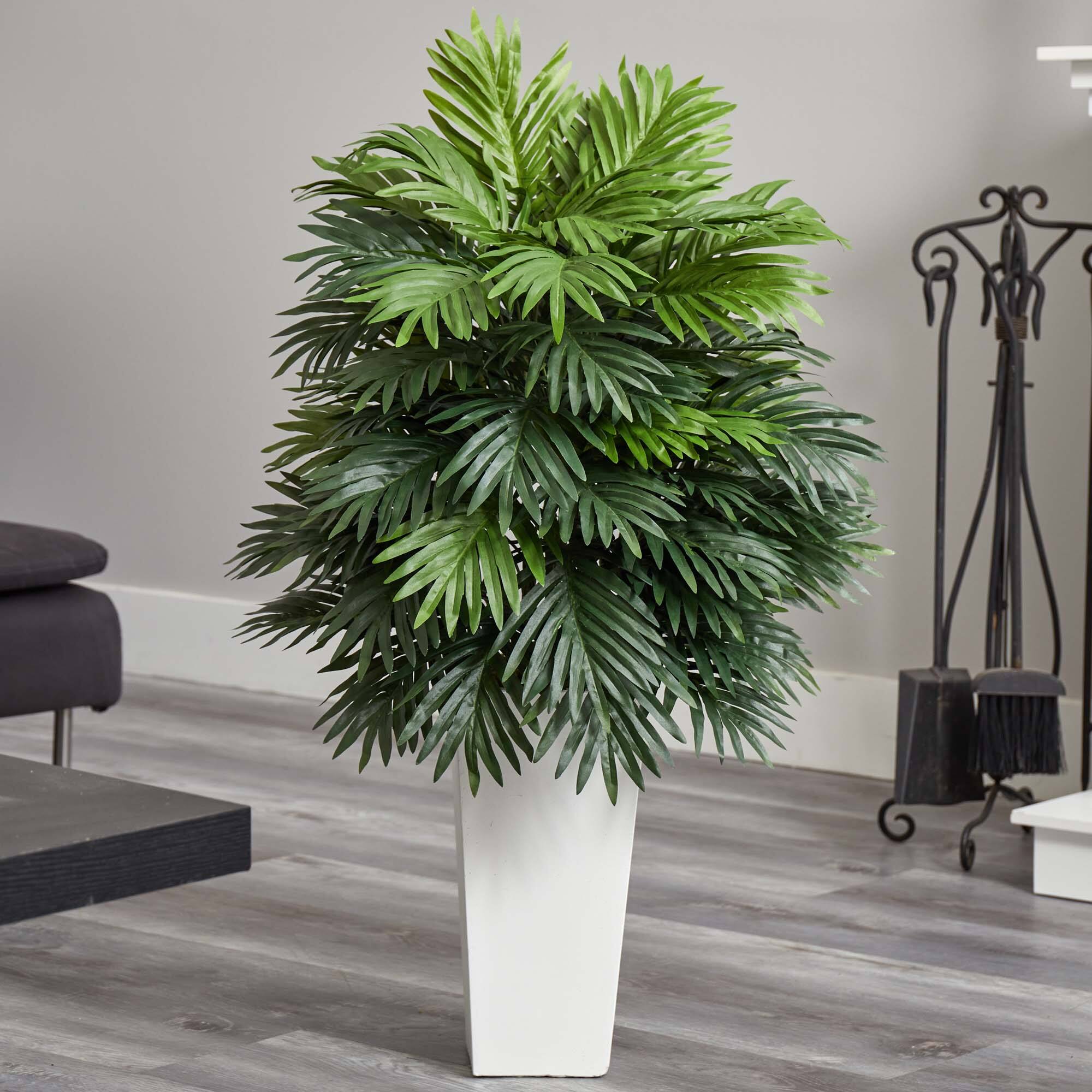 3.5ft. Areca Palm Artificial Plant in White Tower Planter