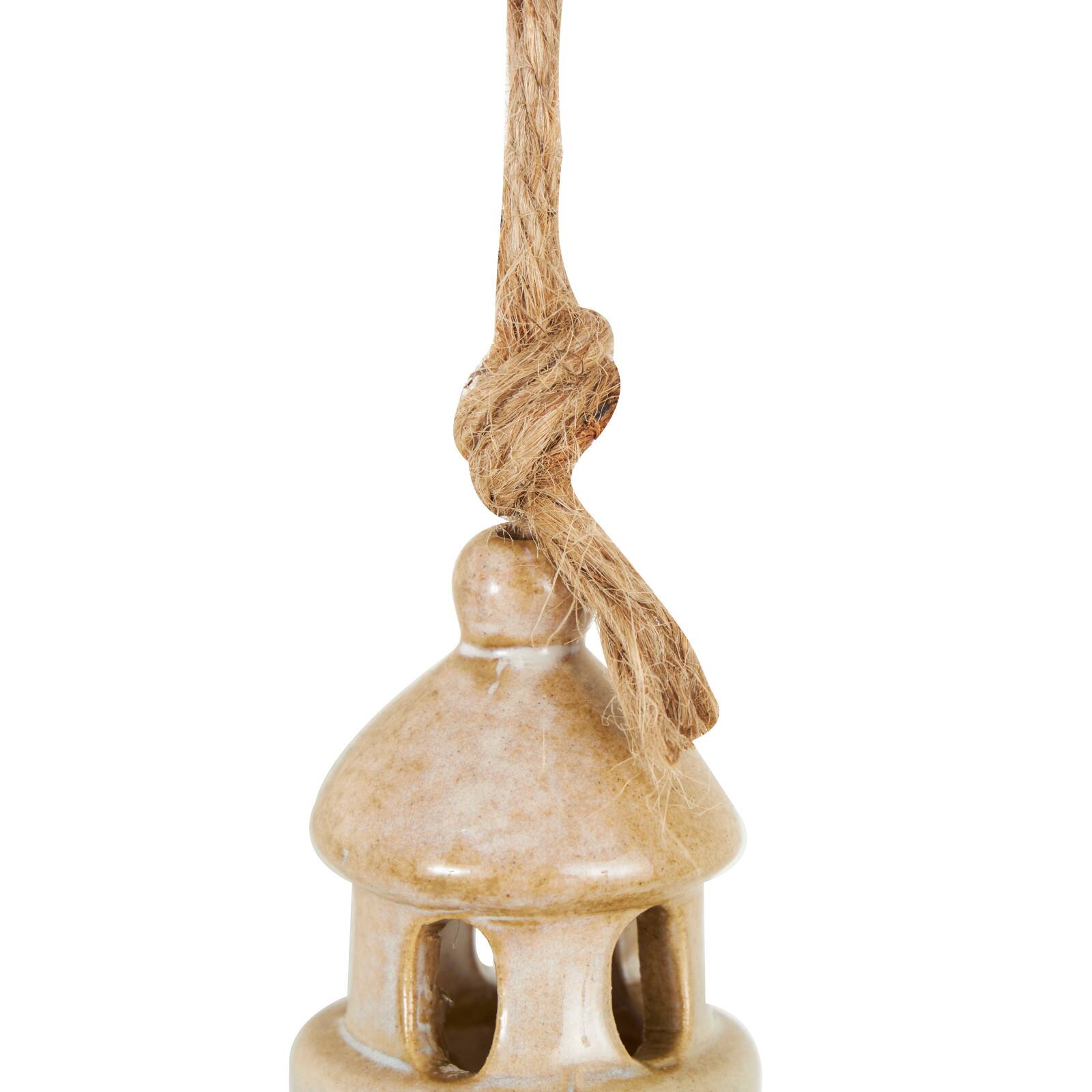 23" Blue Ceramic Light House Ombre Windchime with Shell & Starfish Accents