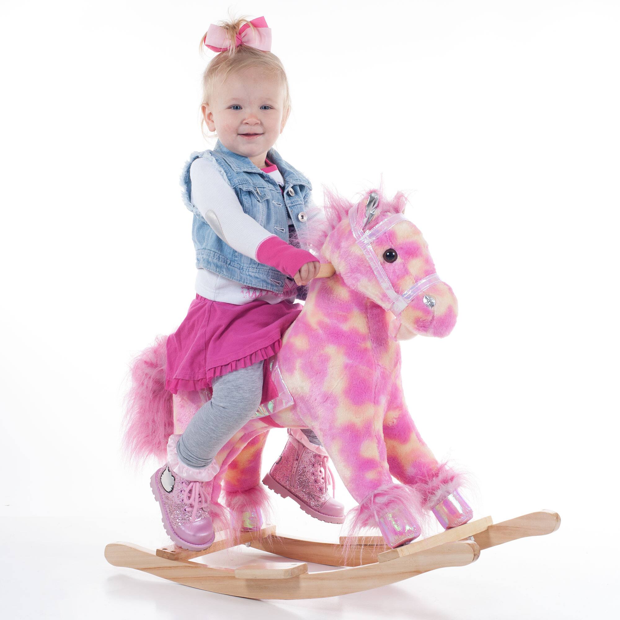 Toy Time Pink Plush Rocking Pony
