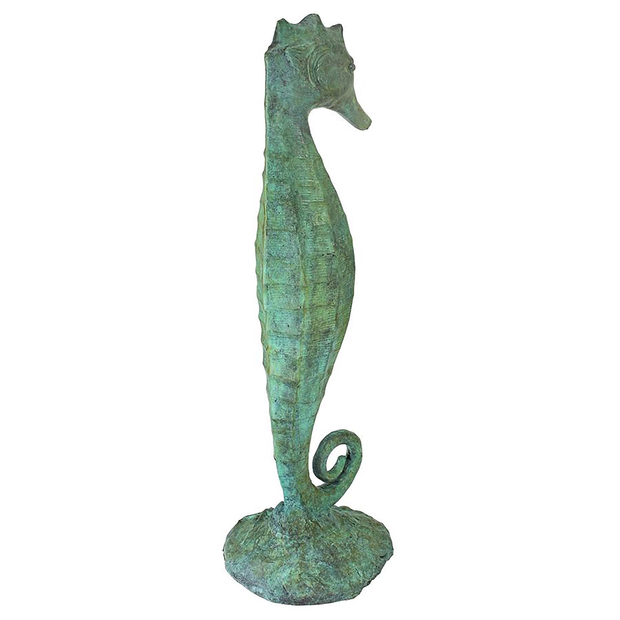 Design Toscano 19&#x22; Seahorse Bronze Garden Statue