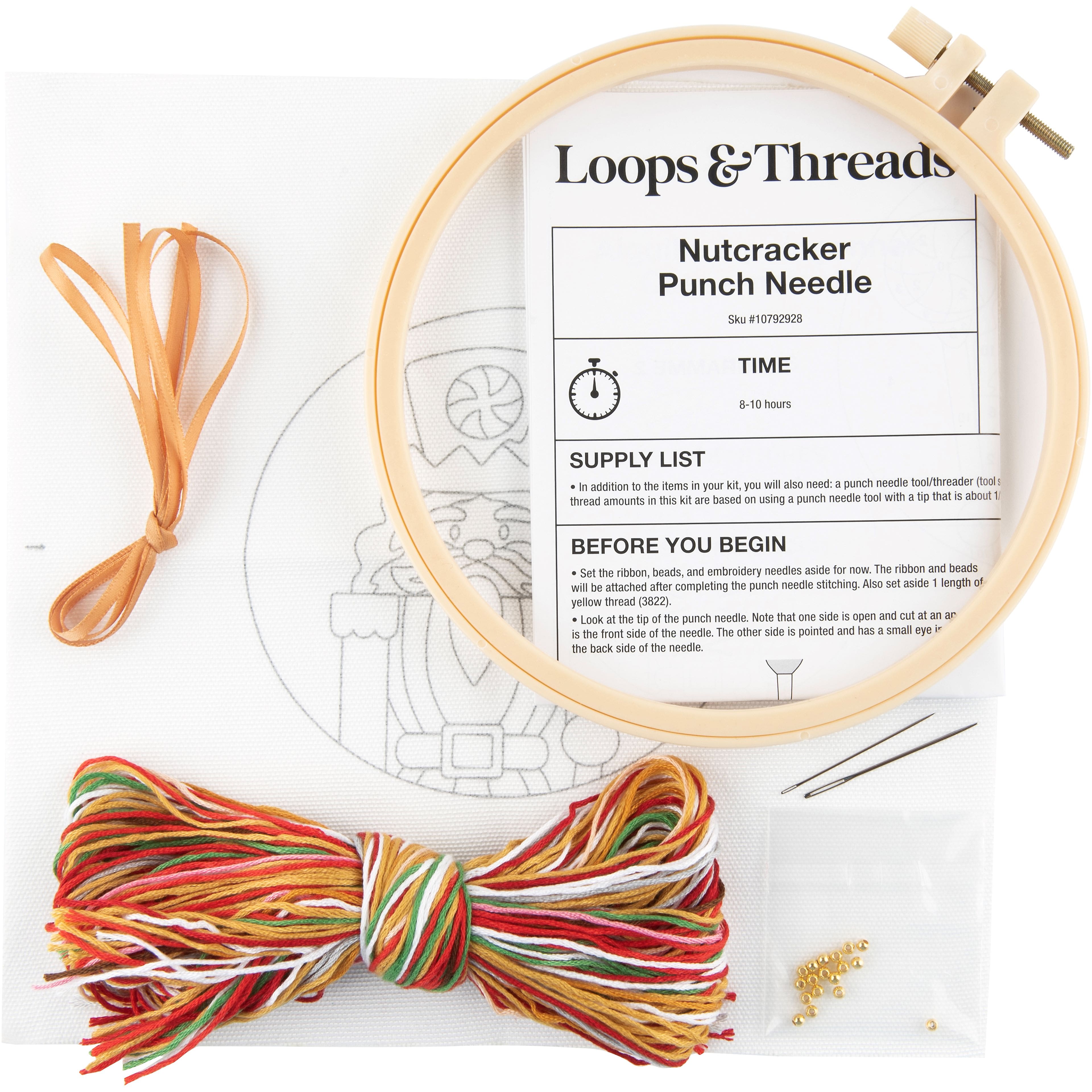 6&#x22; Peppermint Nutcracker Punch Needle Kit by Loops &#x26; Threads&#xAE;