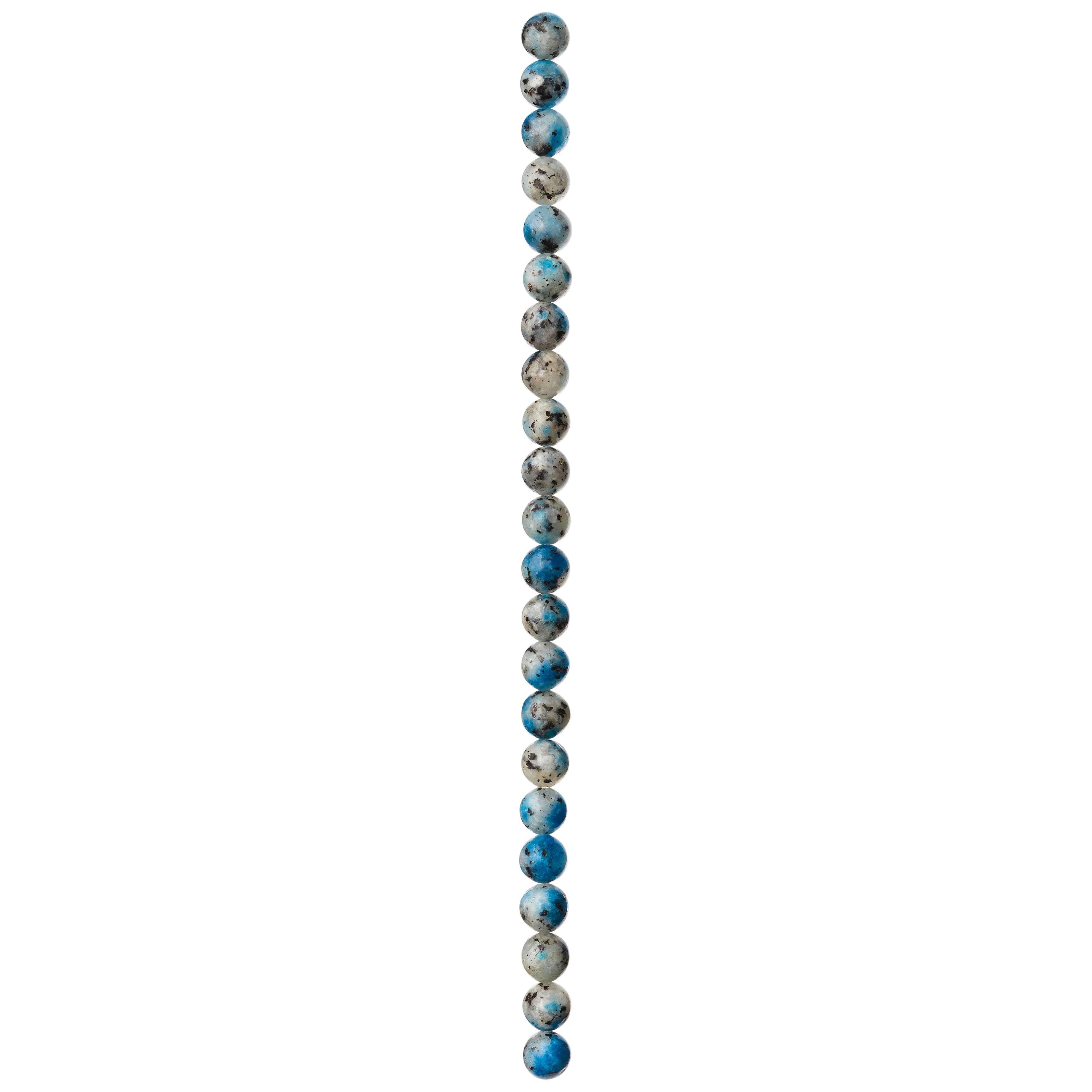 Blue &#x26; White K2 Stone Round Beads by Bead Landing&#xAE;, 8mm