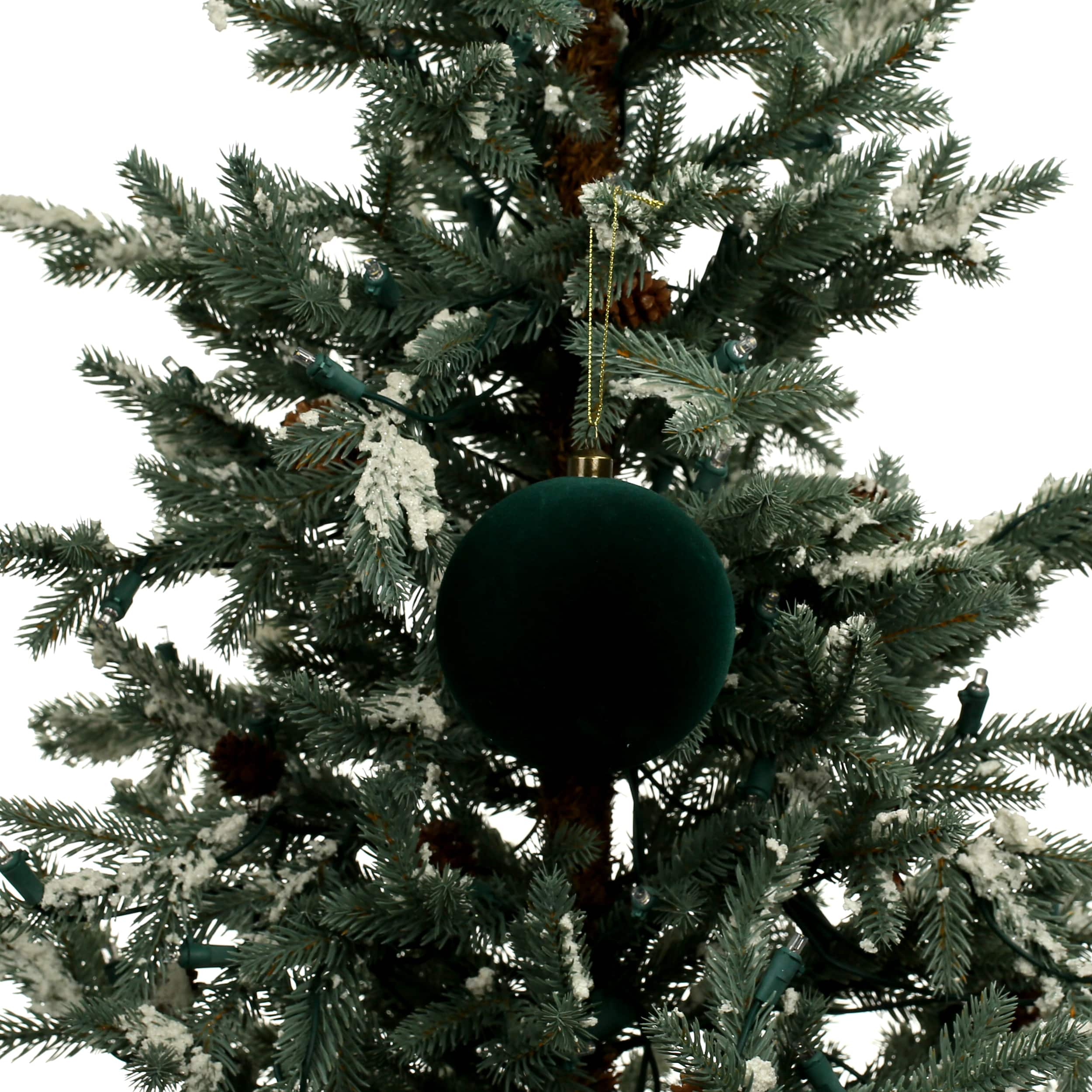 4 Pack 3.8&#x22; Flocked Shatterproof Ball Ornaments by Ashland&#xAE;