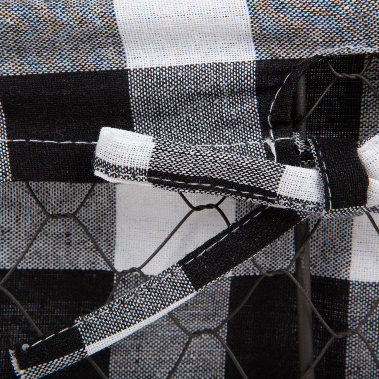 DII® Black & White Checkered Chicken Wire Basket Set