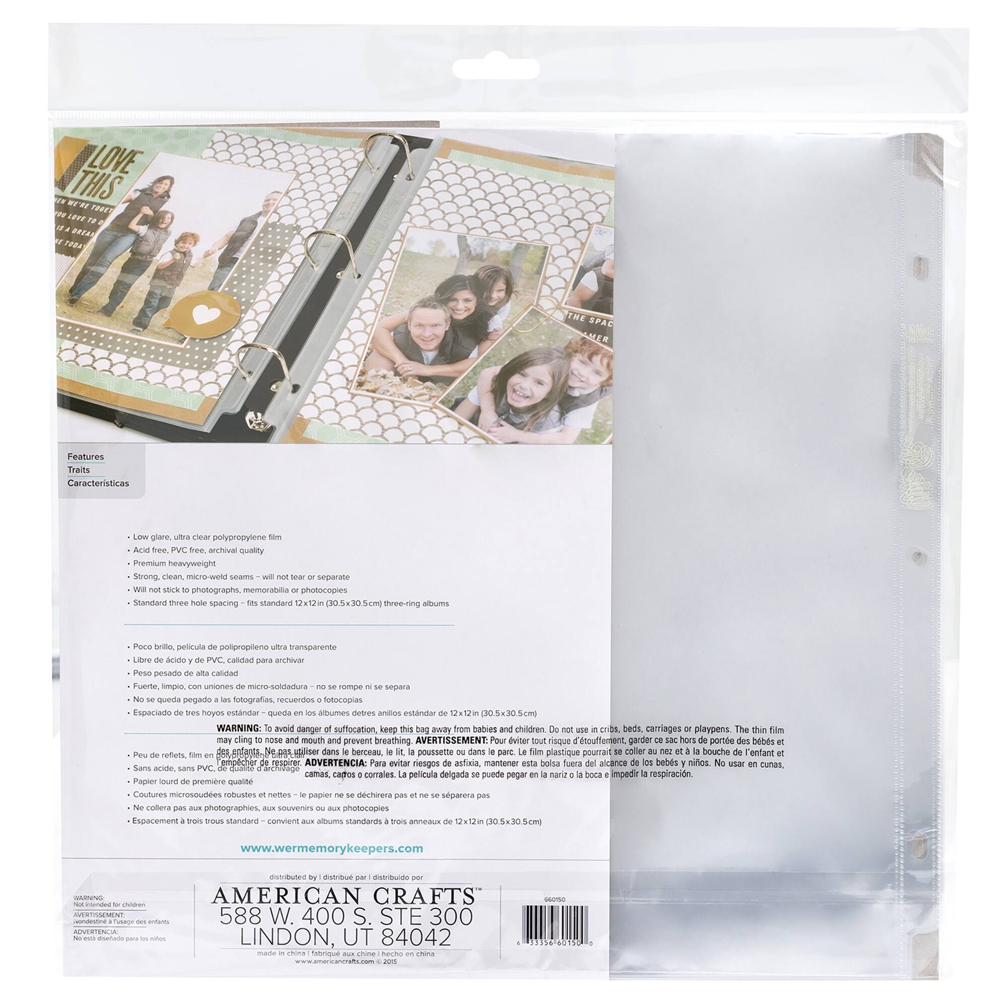 We R Memory Keepers® 12" x 12" Ring Page Protectors, 10ct.