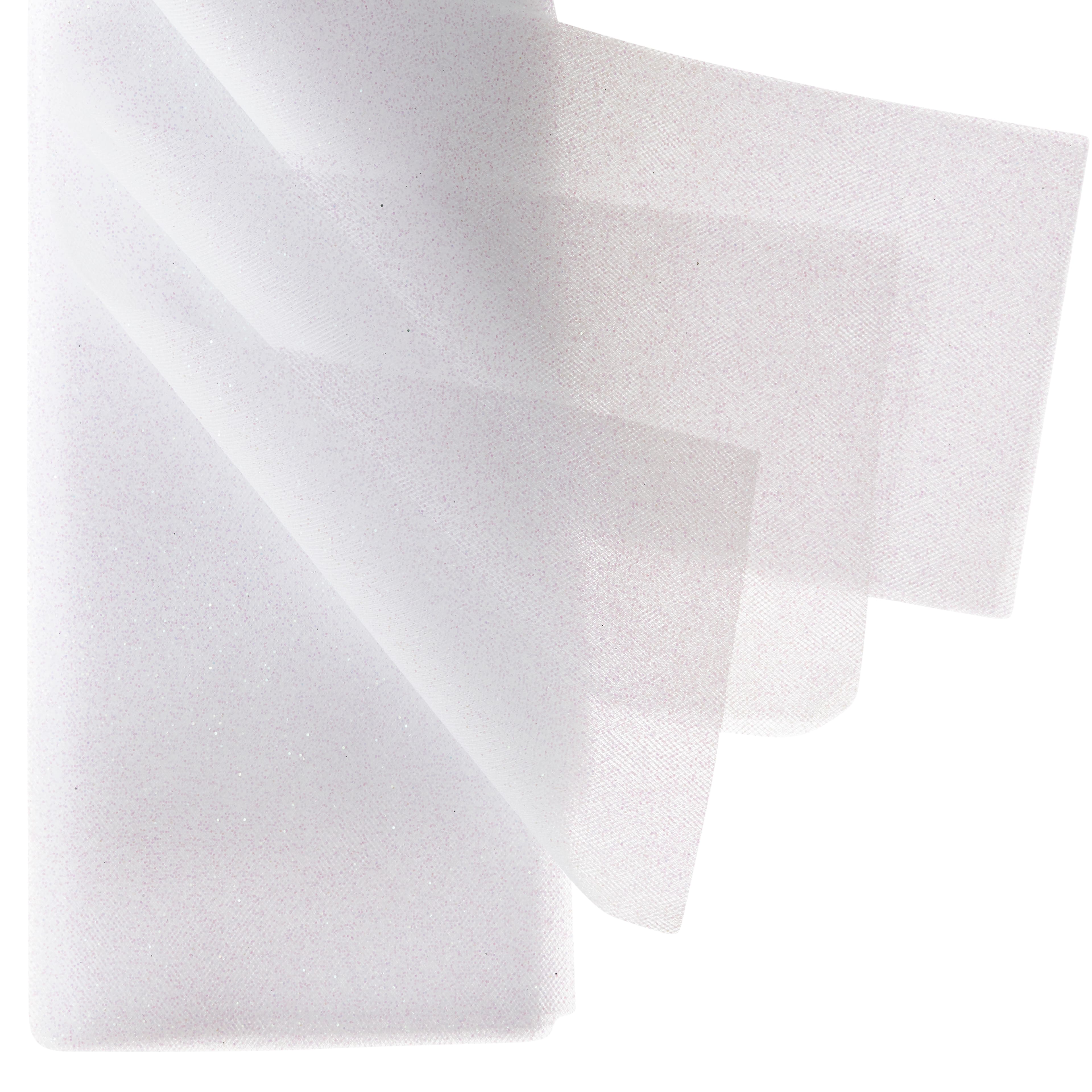 12 Packs: 50 ct. (600 total) White Iridescent Pre-Cut Tulle Strips by Celebrate It&#x2122;
