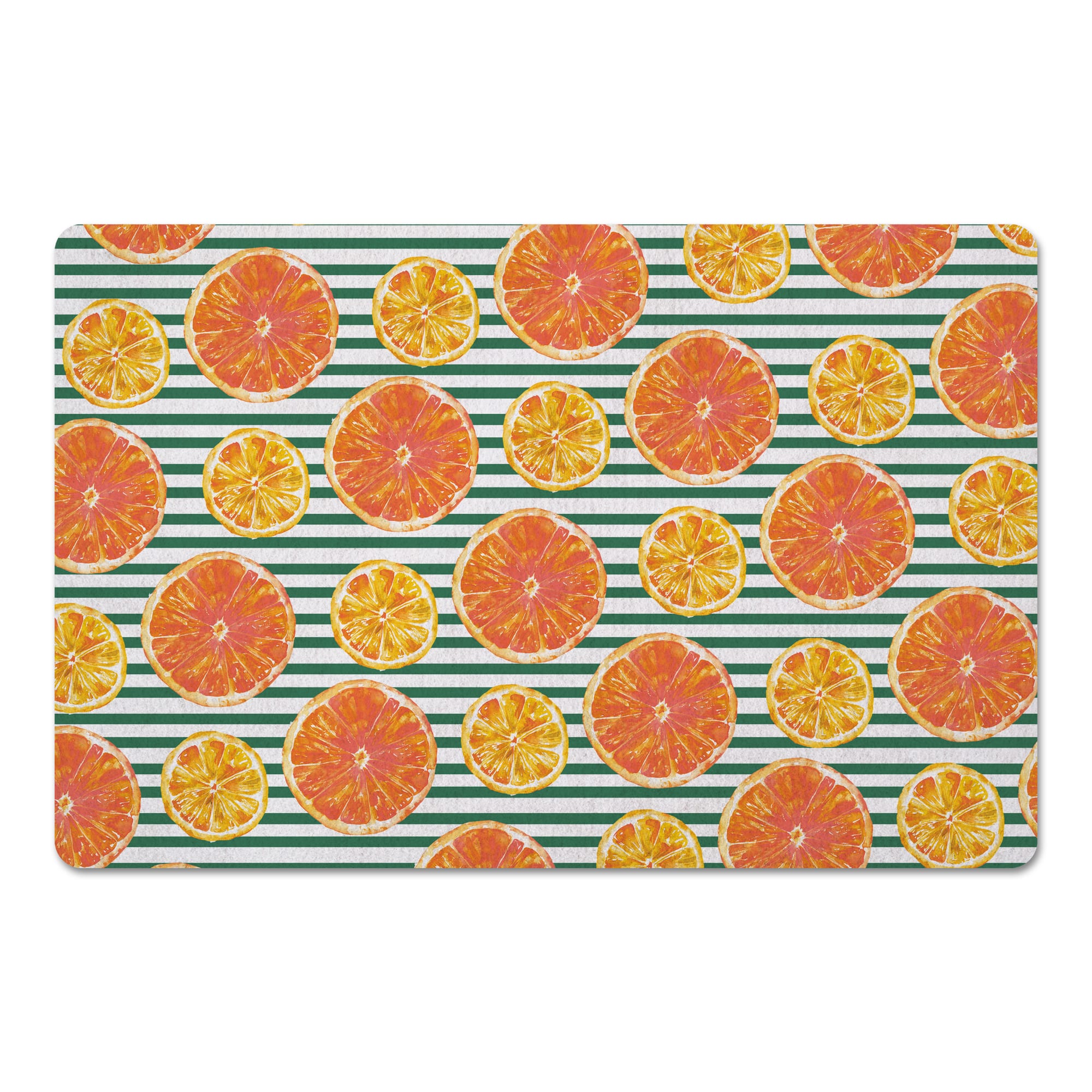 Citrus Stripes Floor Mat