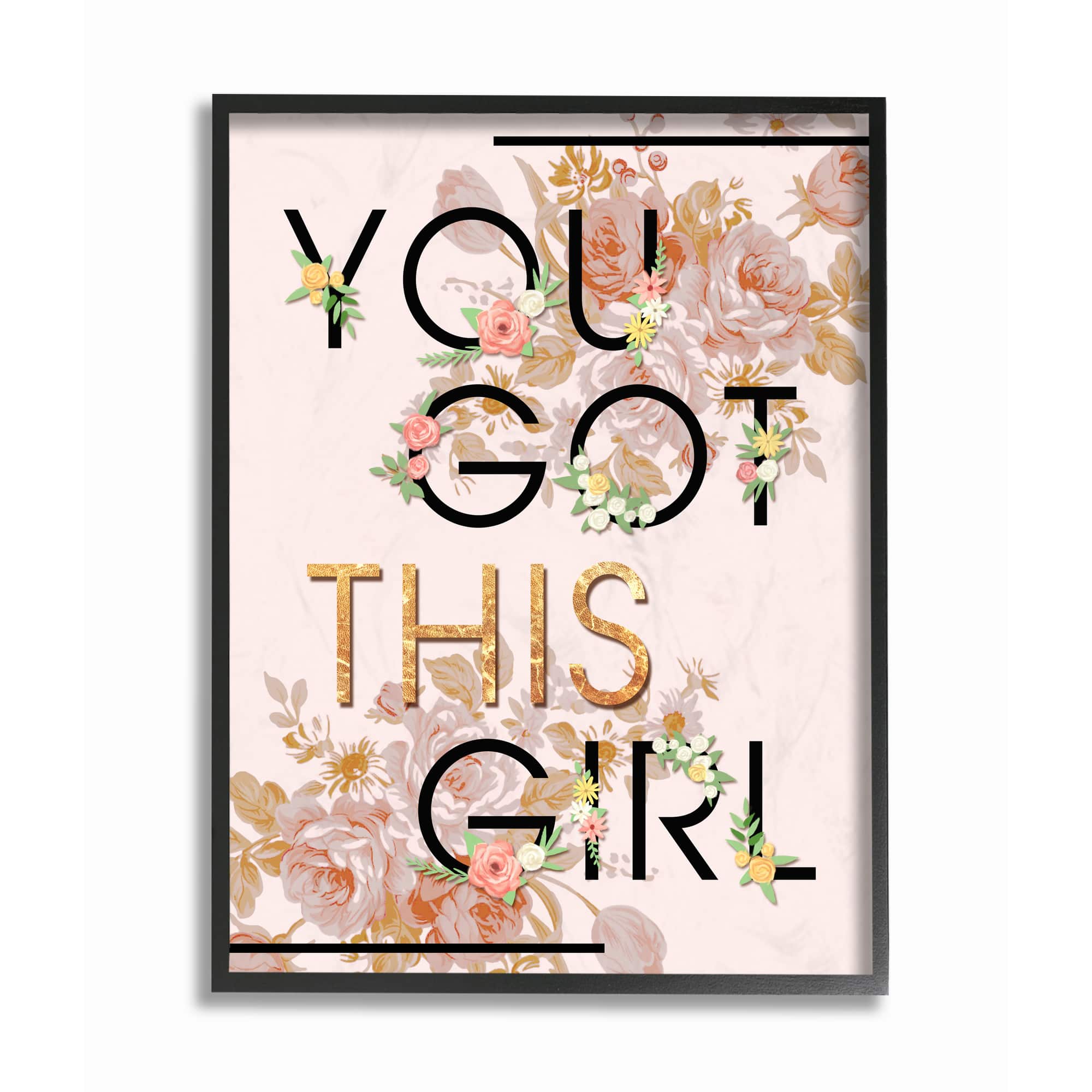 Stupell Industries Glam Pink & Gold You Got This Girl Framed Wall Art