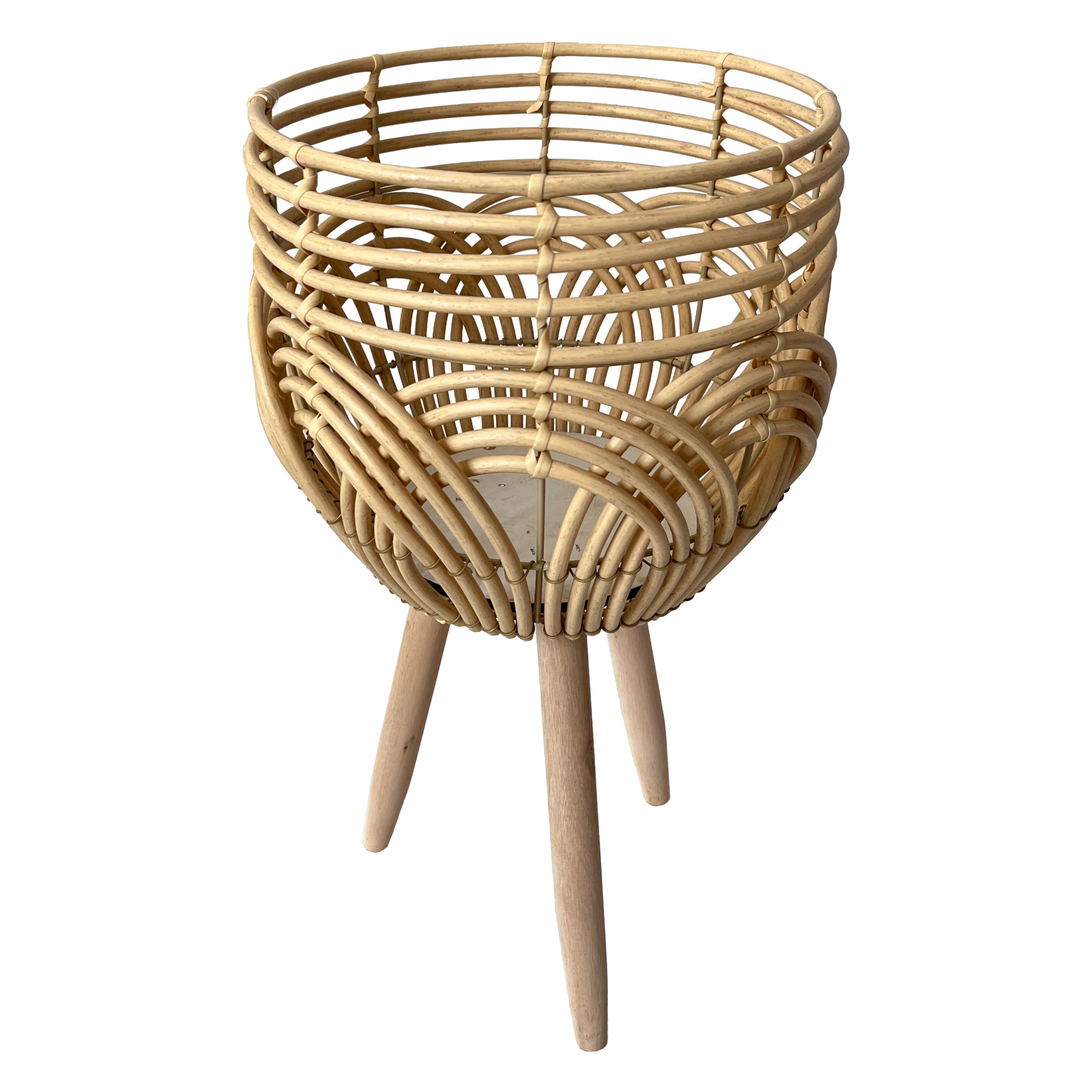 Brown Faux Rattan &#x26; Wood Planter by Ashland&#xAE;