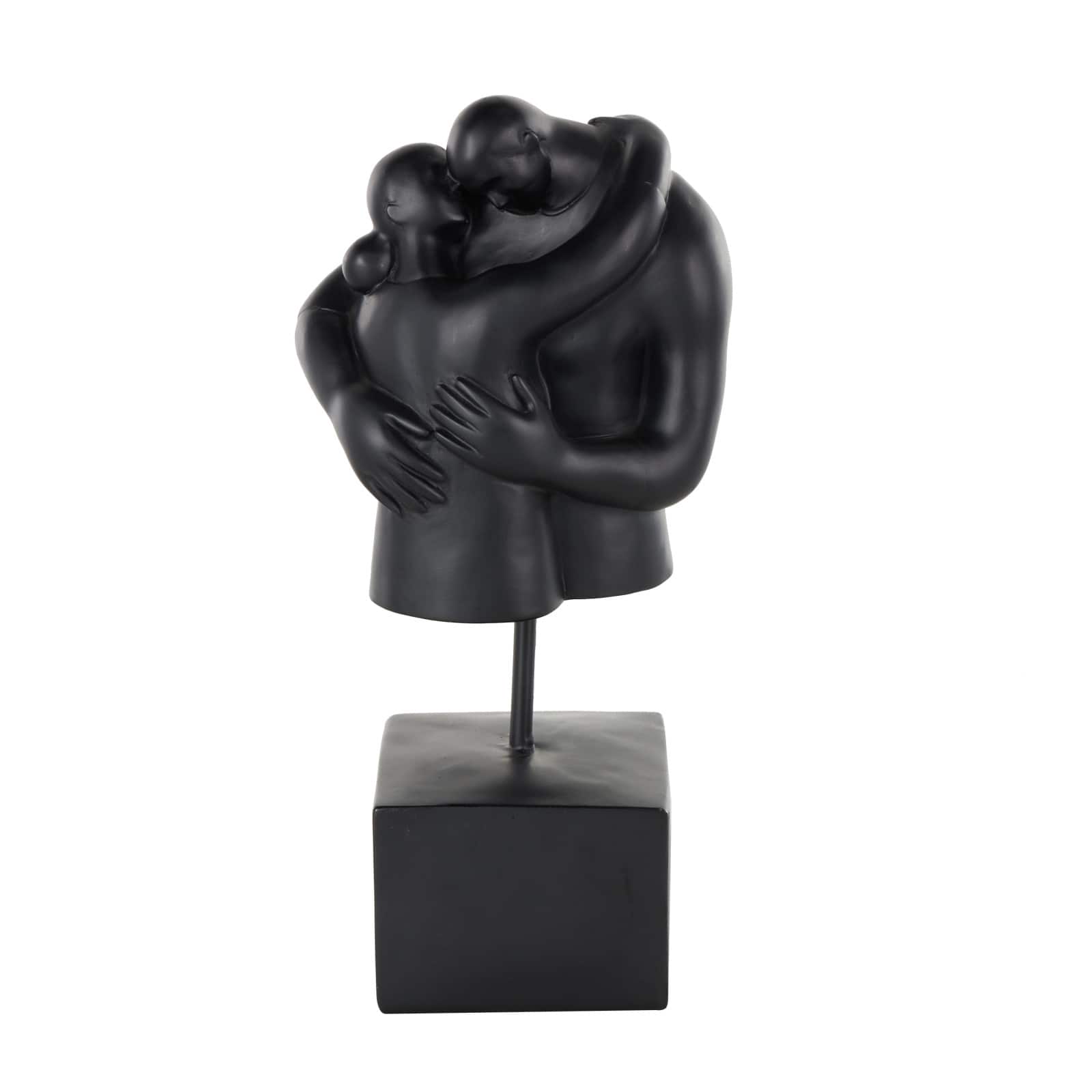 12.5" People Hugging Decorative Sculpture with Square Base